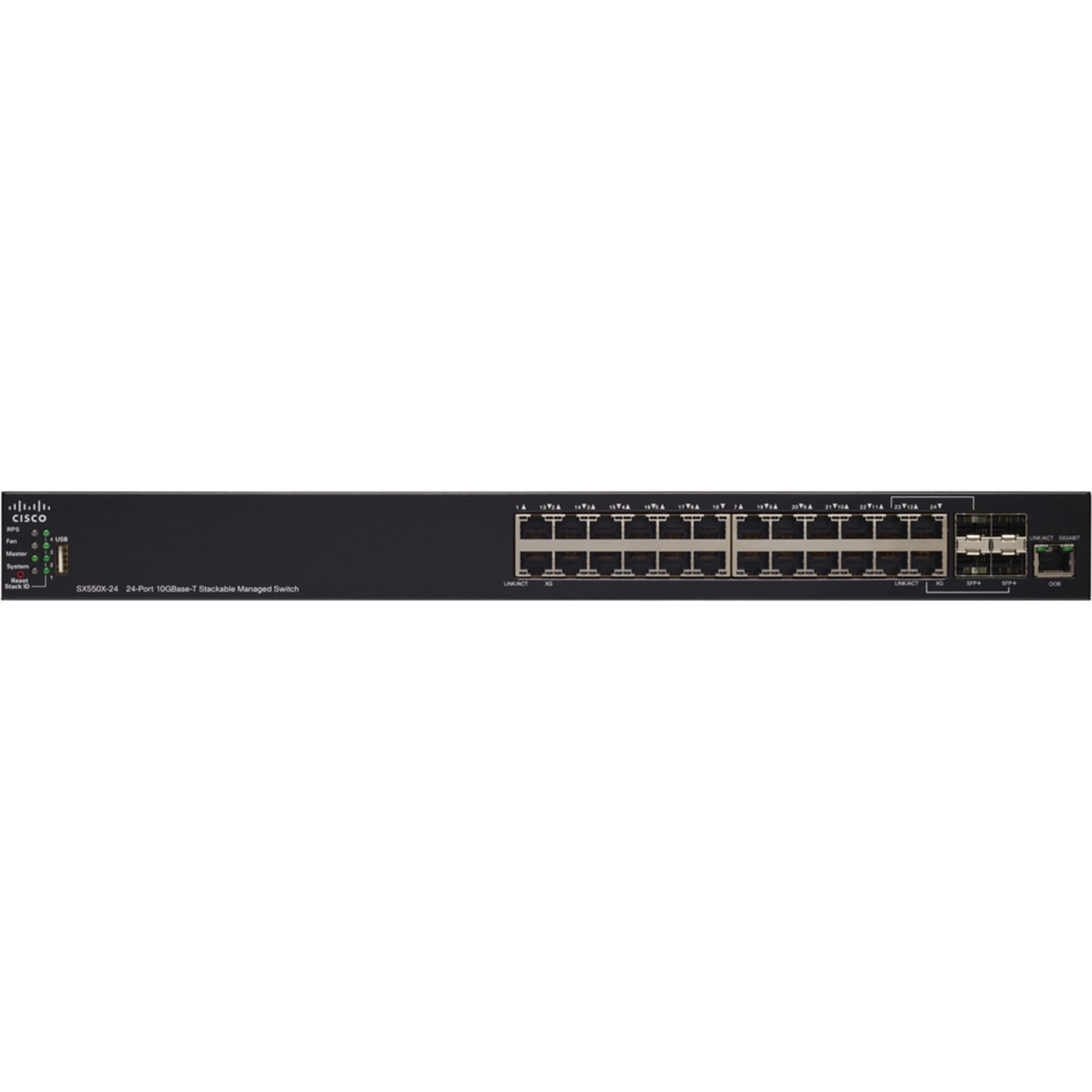 Cisco SX550X-24 24-Port 10GBase-T Stackable Managed Switch - 24 Ports - Manageable - 2 Layer Supported - Twisted Pair - Rack-mountable - Lifetime Limited Warranty - Image 3