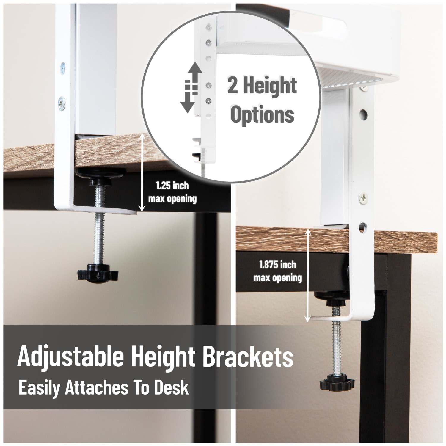 Mind Reader 2-Tier Desk Organizer With Clamp/Accessory Shelf, 15-1/2inH x 5-3/4inW x 18-1/4inD, White - Image 5