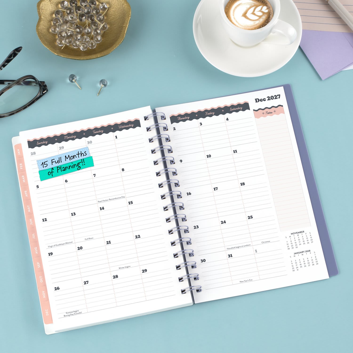 CatCoq for Mead 2027 Weekly Monthly Planner, Berry Branches, Small, 5 1/2in x 8 1/2in - Image 4
