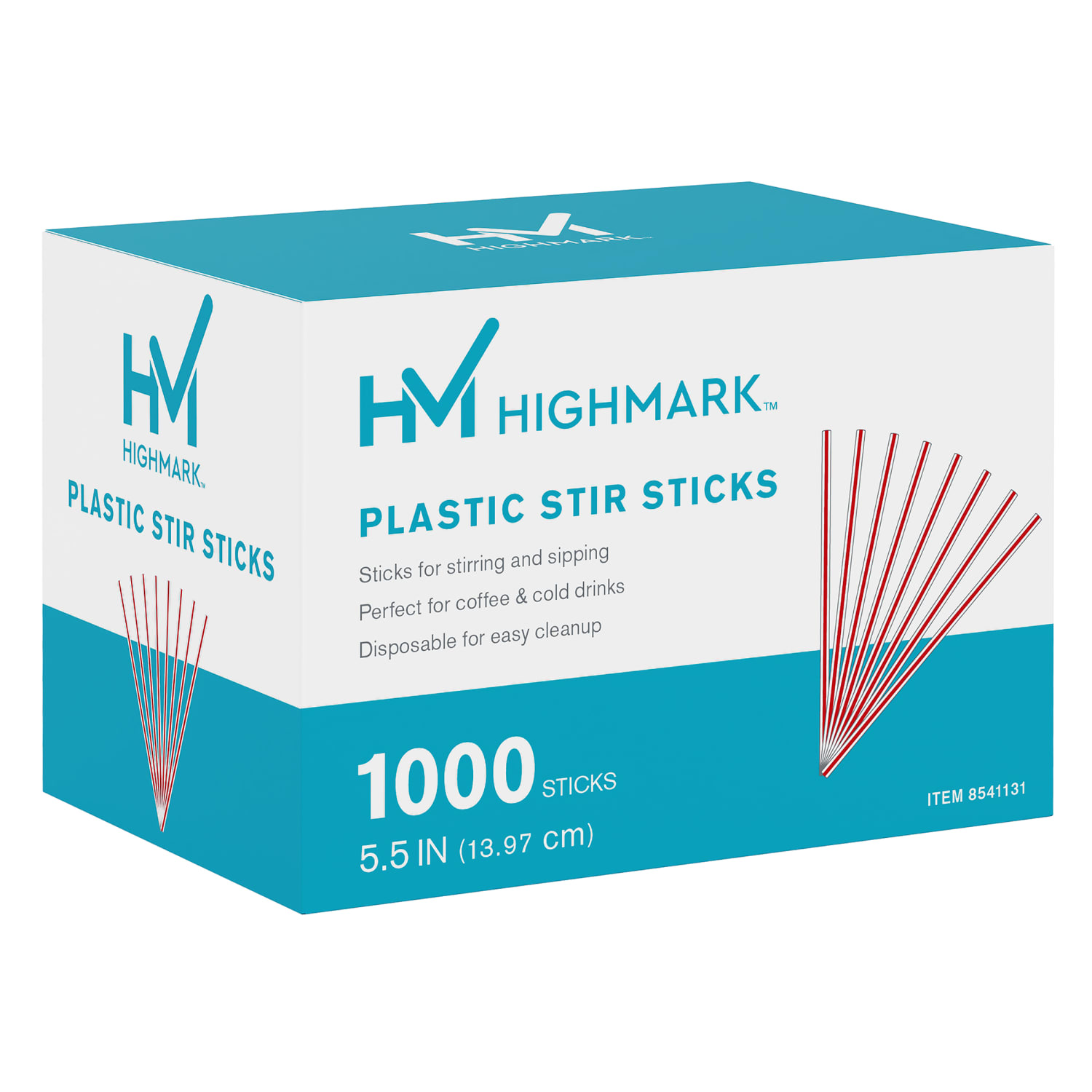 Highmark Plastic Stir Sticks, 5-1/2in, Red/White, Case Of 10,000 - Image 5