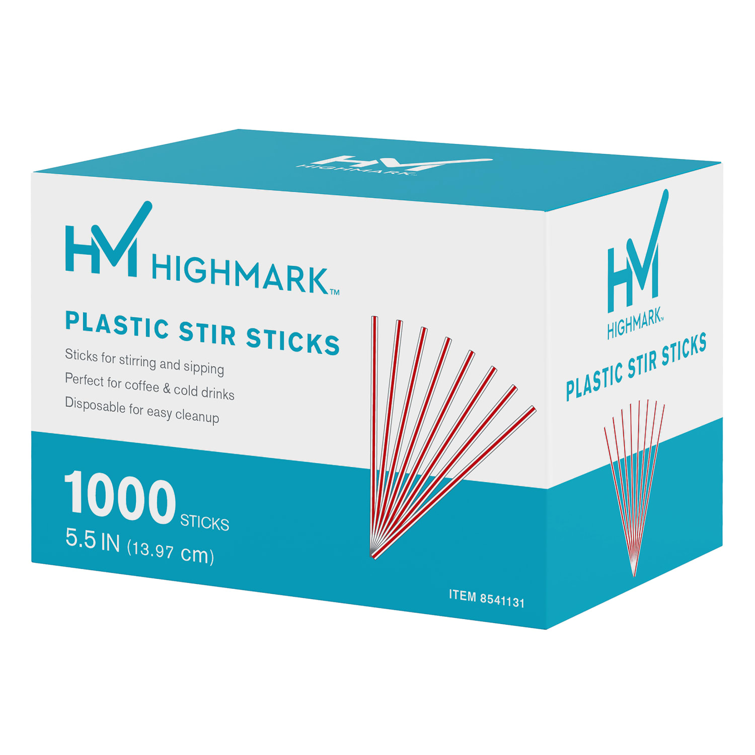 Highmark Plastic Stir Sticks, 5-1/2in, Red/White, Case Of 10,000 - Image 6
