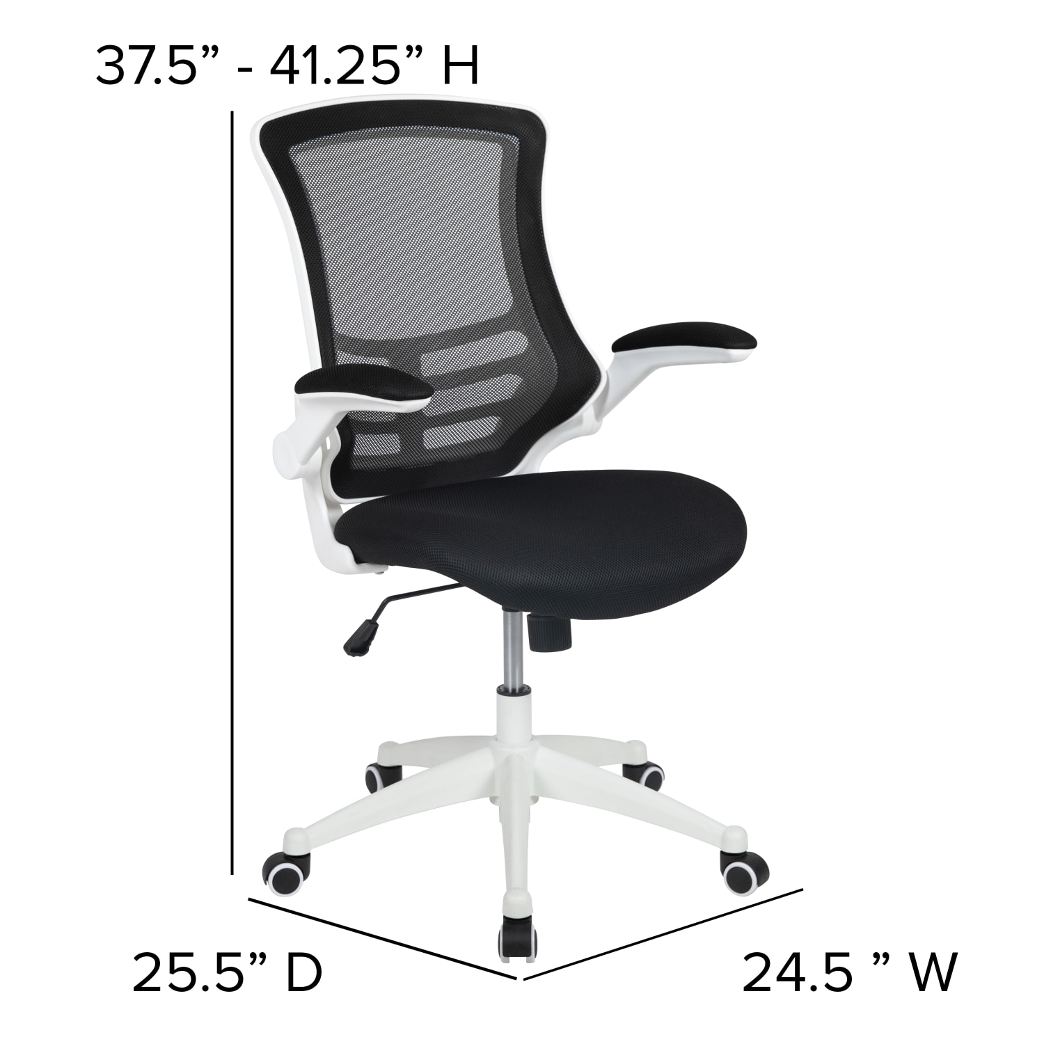 Flash Furniture Mesh MidBack Swivel Task Chair With FlipUp Arms BlackWhite PopularChairscom Flash Furniture Mesh Mid Back Swivel Task Chair With Flip Up Arms BlackWhite PopularChairscom
