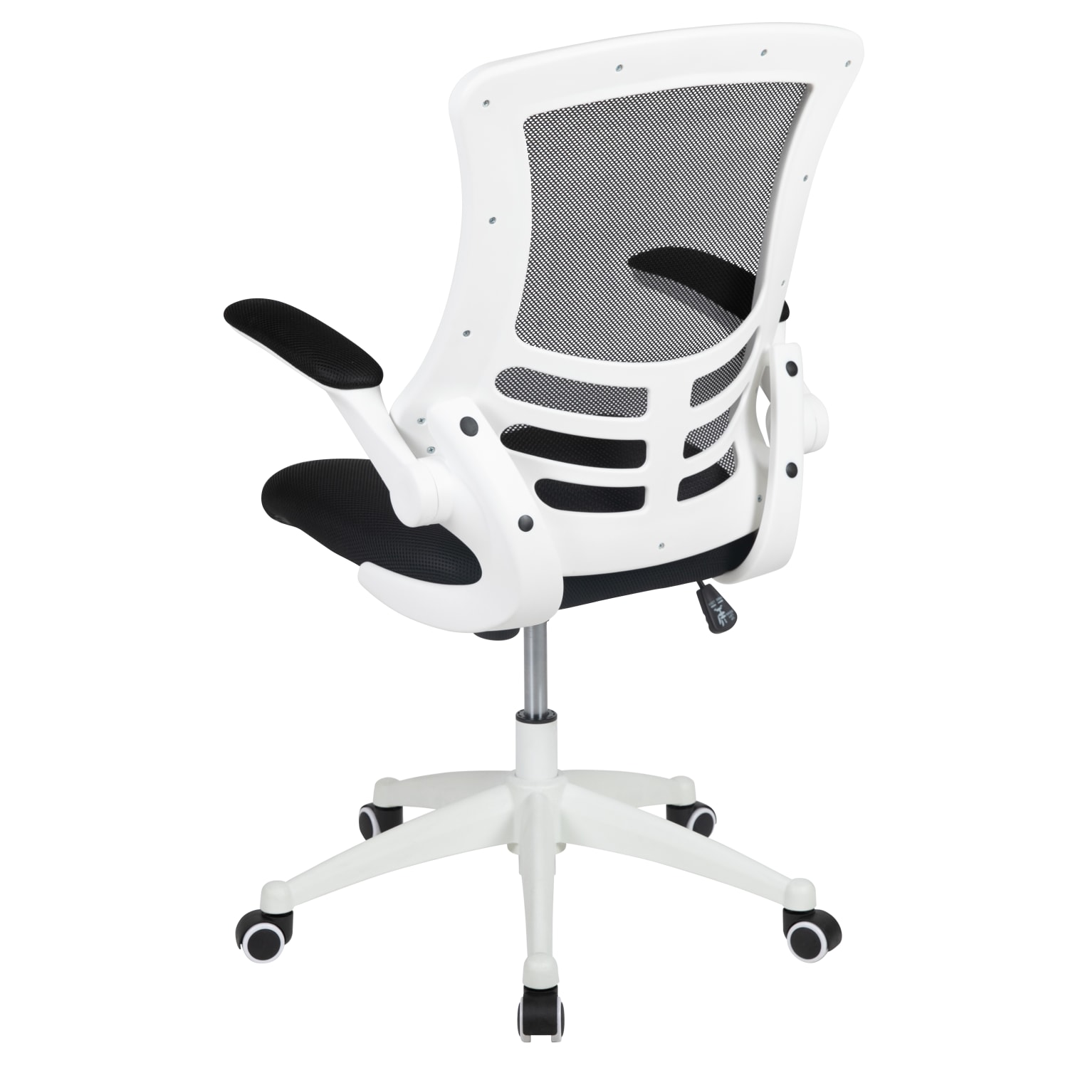 Flash Furniture Mesh MidBack Swivel Task Chair With FlipUp Arms BlackWhite PopularChairscom Flash Furniture Mesh Mid Back Swivel Task Chair With Flip Up Arms BlackWhite PopularChairscom