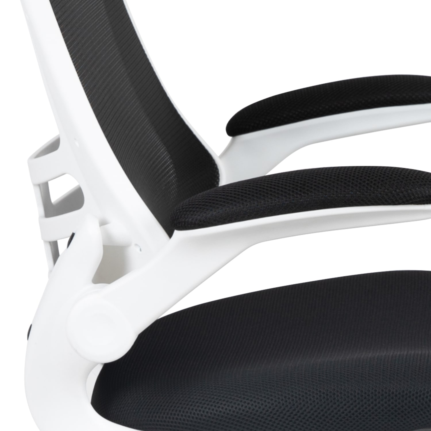 Flash Furniture Mesh MidBack Swivel Task Chair With FlipUp Arms BlackWhite PopularChairscom Flash Furniture Mesh Mid Back Swivel Task Chair With Flip Up Arms BlackWhite PopularChairscom