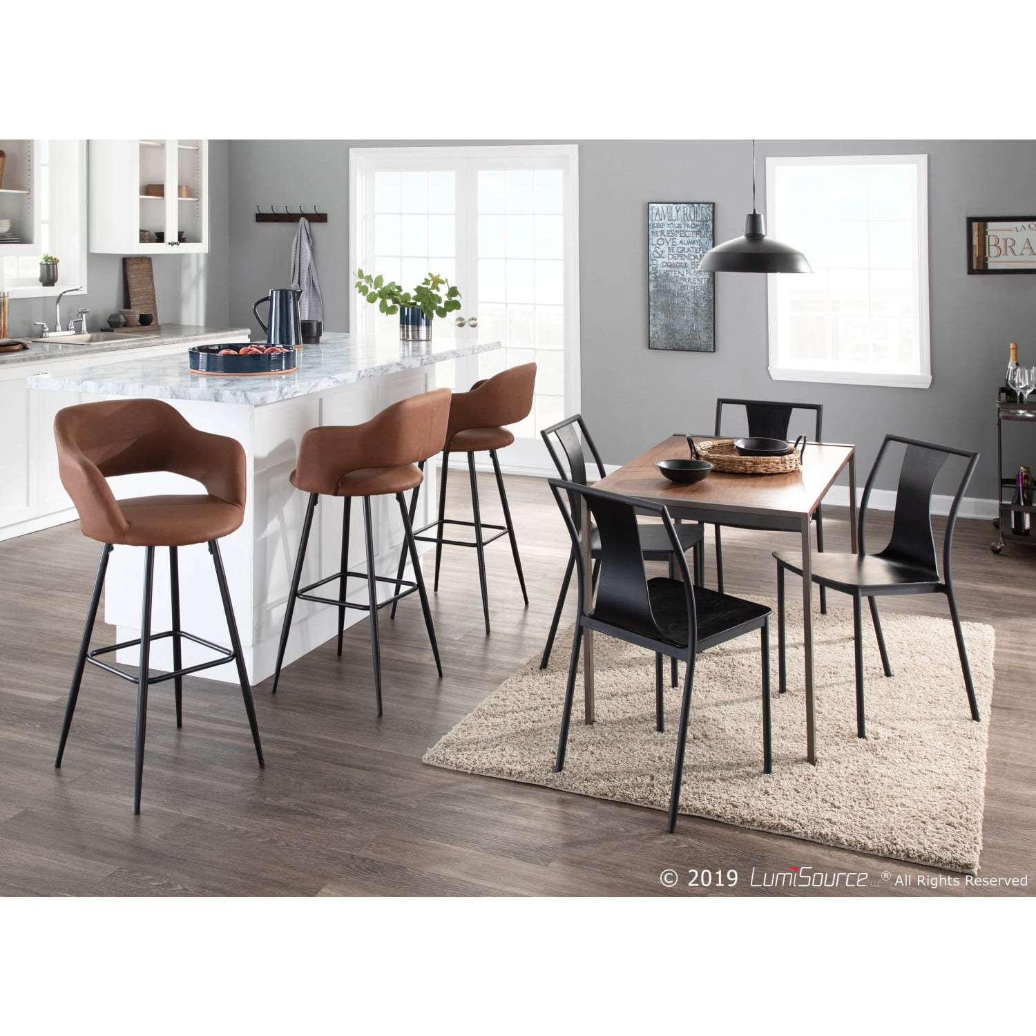 LumiSource Margarite Bar Stools BlackBrown Set Of 2 Stools PopularChairscom LumiSource Margarite Bar Stools BlackBrown Set Of 2 Stools PopularChairscom