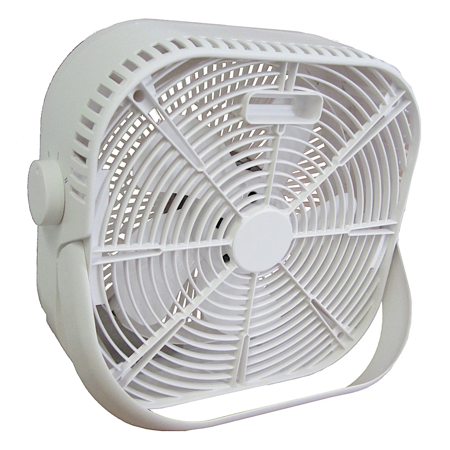Optimus 2-Speed 40W 12in Box Fan, 4-5/16inH x 13-1/4inW x 12-5/8inD, White - Image 4