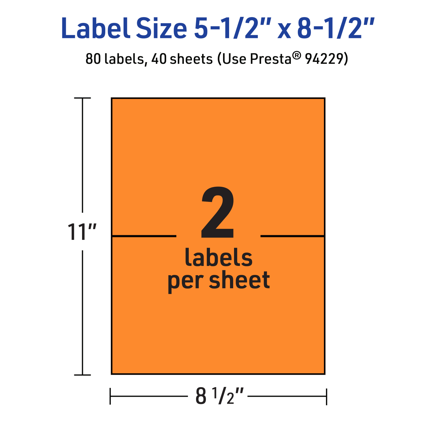 Avery Printable Labels, 94229-BOP40, Rectangle, 5-1/2in x 8-1/2in, Matte Bright Orange, Pack of 80 - Image 6
