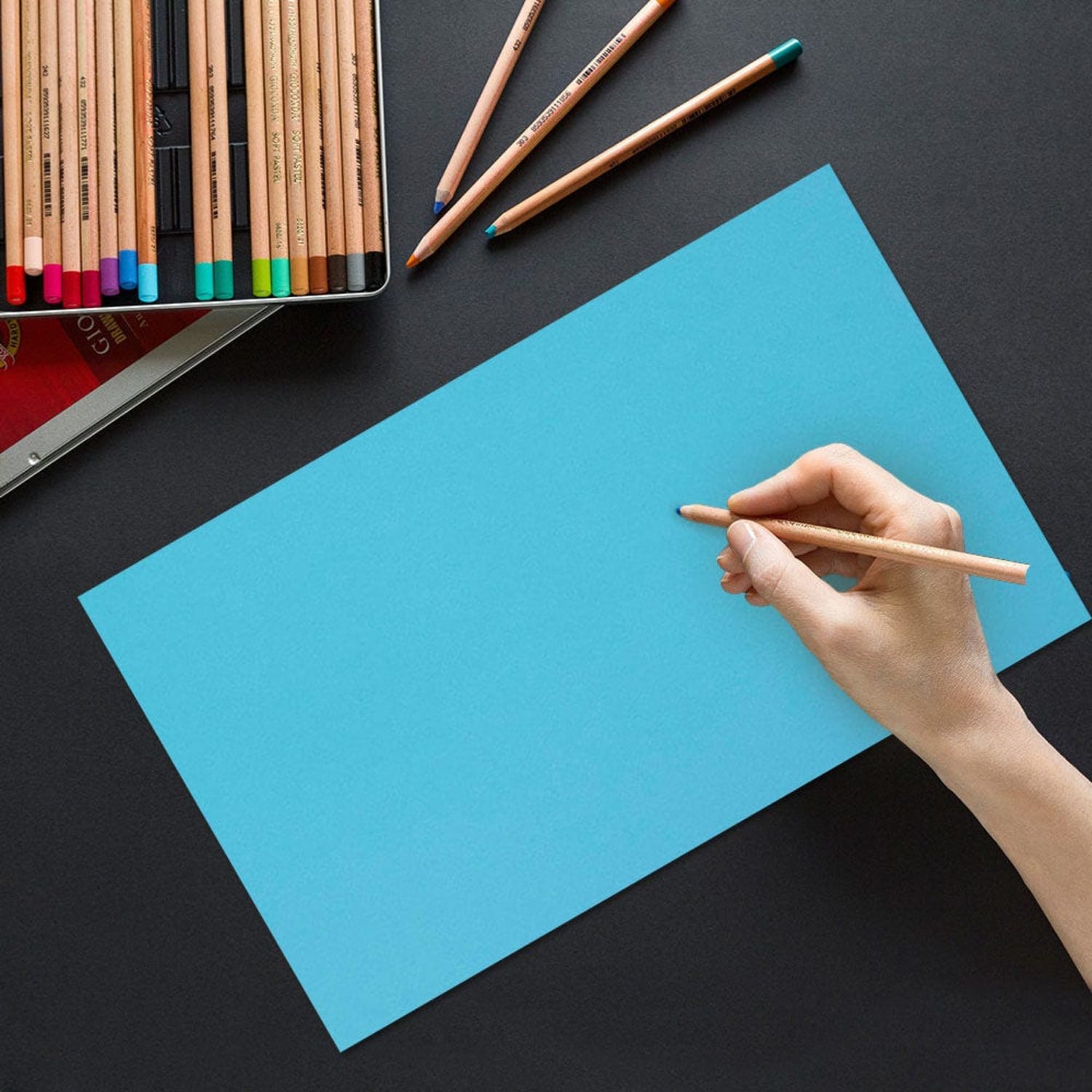 JAM Paper Legal Color Paper, Bright Blue, Legal (8.5in x 14in), 100 Sheets Per Pack, 24 Lb, 30% Recycled - Image 3