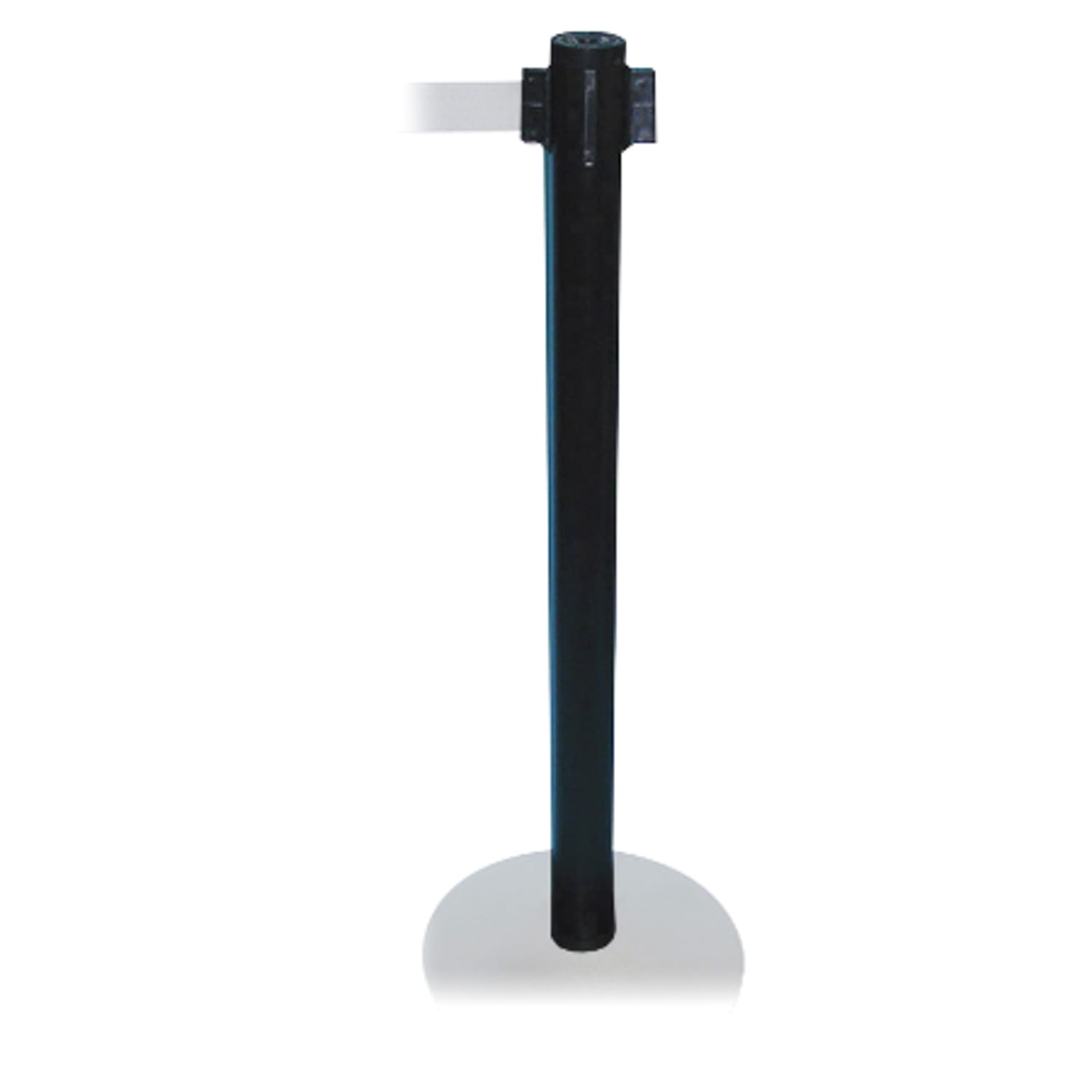 Tatco Adjusta-Tape Black Crowd Control Stanchions, 40inH, Black, Box Of 2