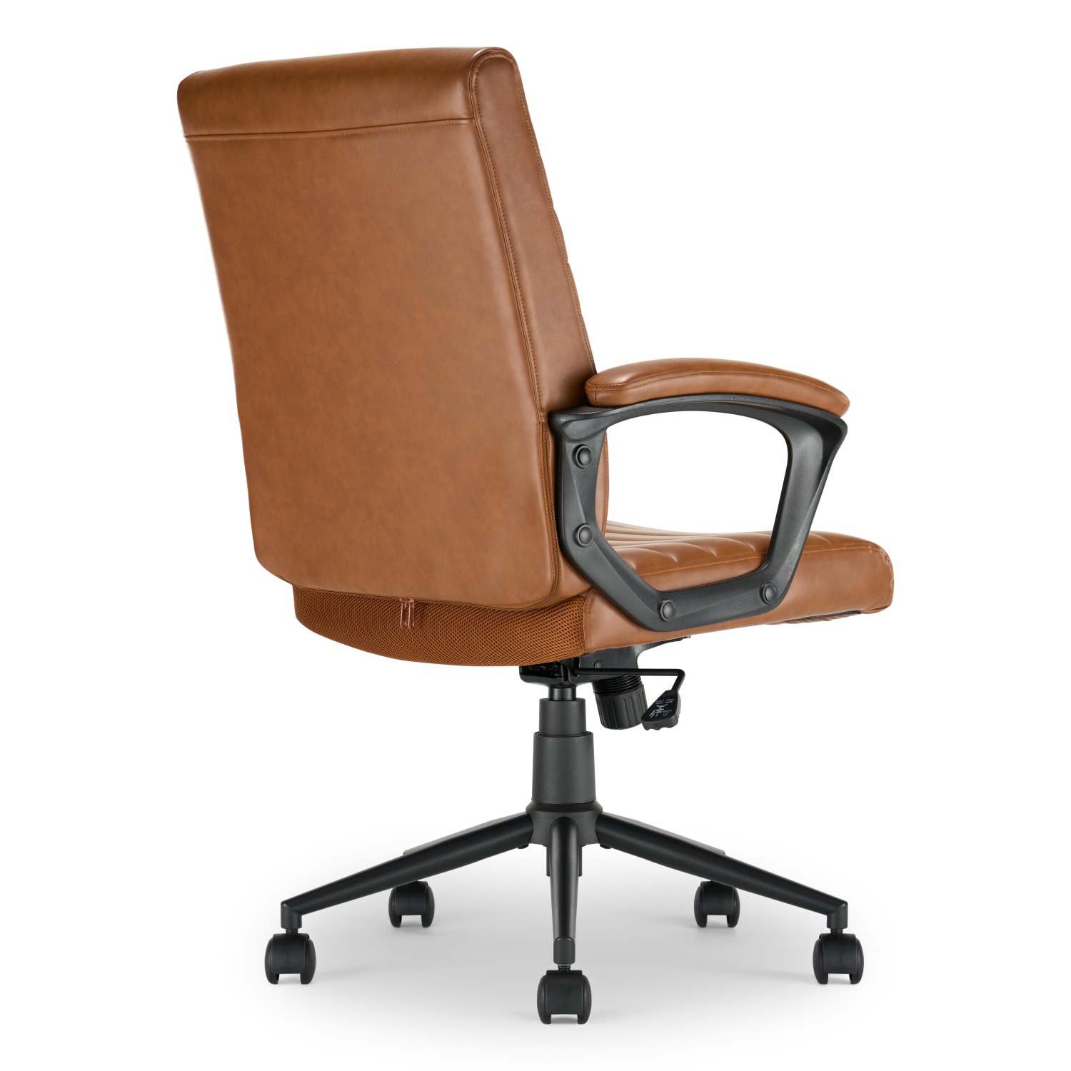 Click365 Transform 30 Ergonomic Vegan Leather Mid Back Managers Chair Cognac PopularChairscom