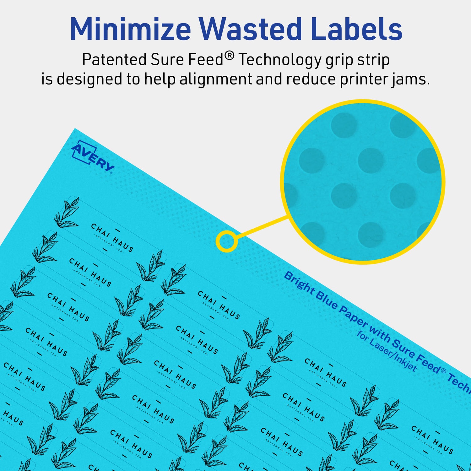 Avery Print-To-The-Edge Labels With Sure Feed Technology And Easy Peel, 94204-BBP80, Rectangle, 1/2in x 1-3/4in, Matte Bright Blue, Pack of 4800 - Image 5