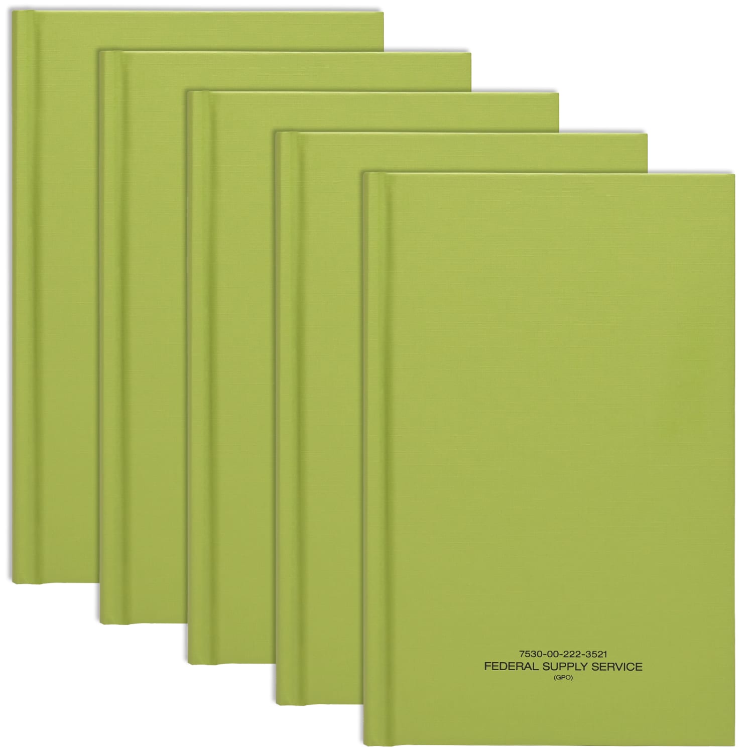 Global Tactical Military Notebooks, 5-1/4in x 8in, 1 Subject, College Rule, 192 Sheets, Green, Pack Of 5 Notebooks