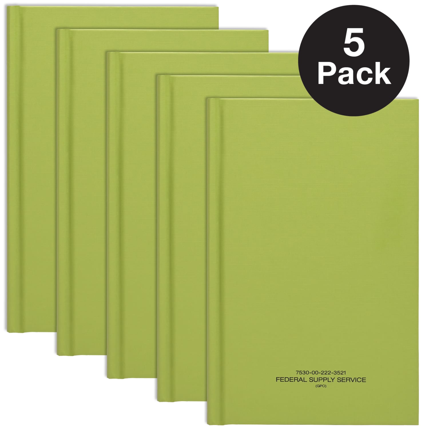 Global Tactical Military Notebooks, 5-1/4in x 8in, 1 Subject, College Rule, 192 Sheets, Green, Pack Of 5 Notebooks - Image 3