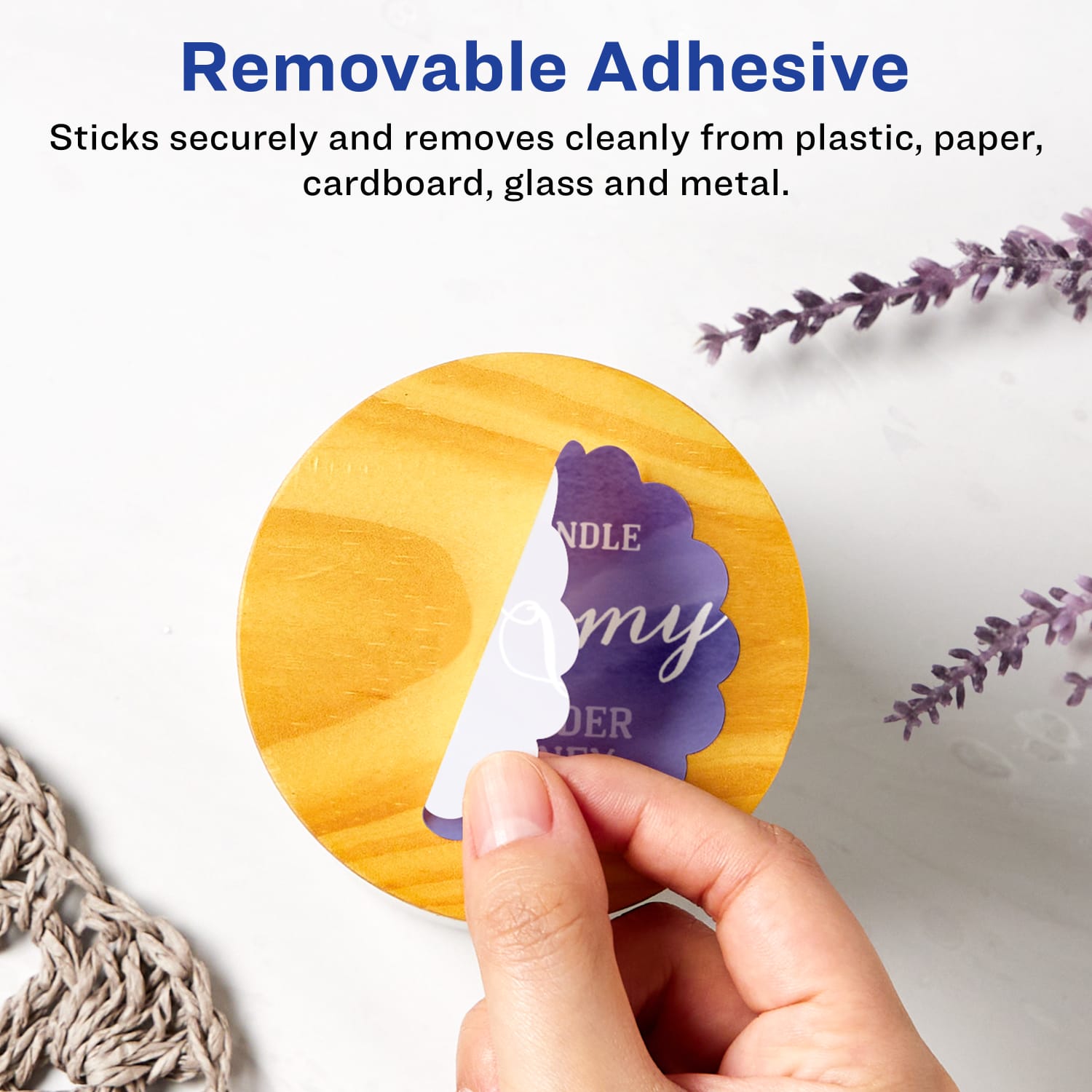 Avery Removable Labels With Sure Feed, 94516-RMP100, Round Scalloped, 2-1/2in Diameter, White, Pack Of 900 Labels - Image 3