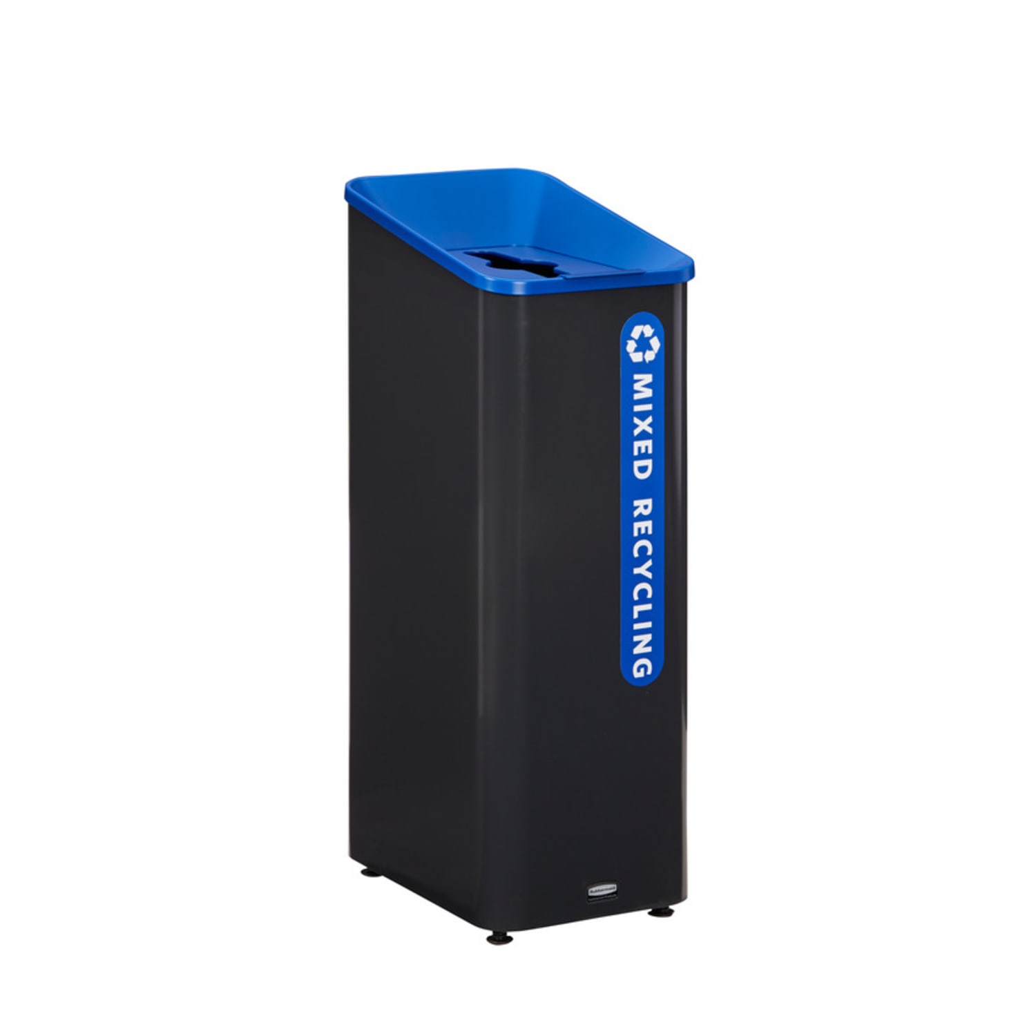 Rubbermaid Commercial Elevate Decorative Waste Can - 15 gal Capacity - Durable, Powder Coated, Smooth - 31.5inx12.8in- Metal - Pearl Dark Gray