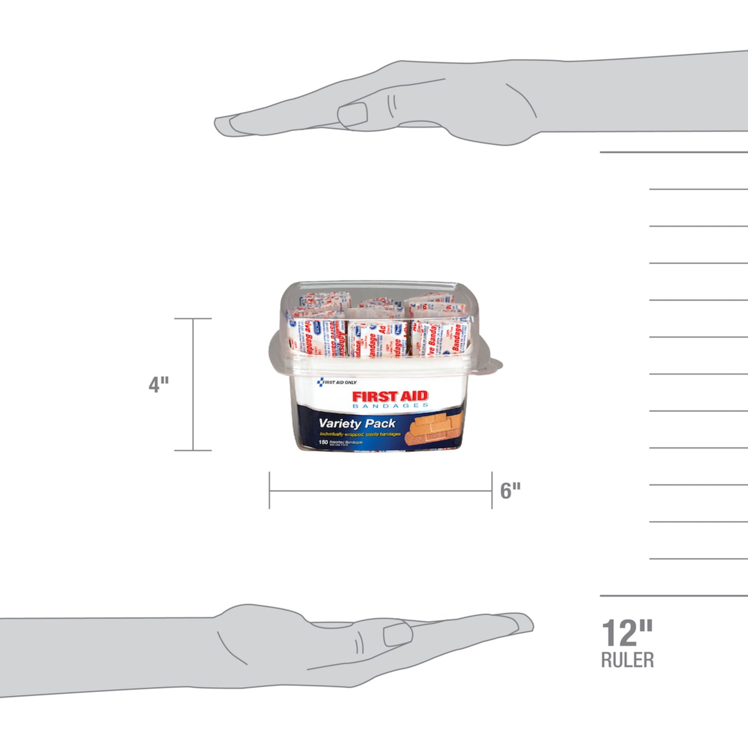 PhysiciansCare First Aid Bandages, Assorted Sizes, Box Of 150 - Image 4