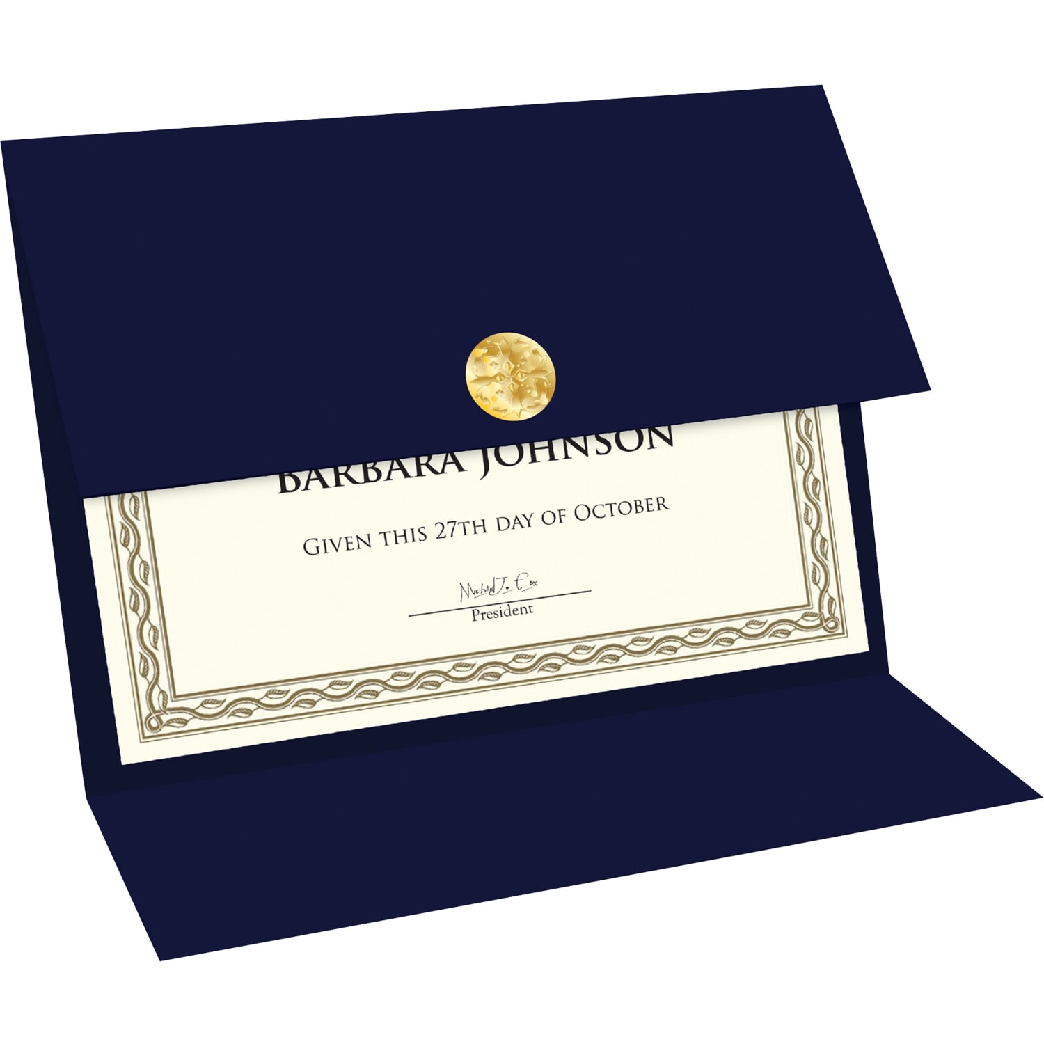 Geographics Recycled Certificate Holder - Navy - 30% Recycled - 5 / Pack - Image 5