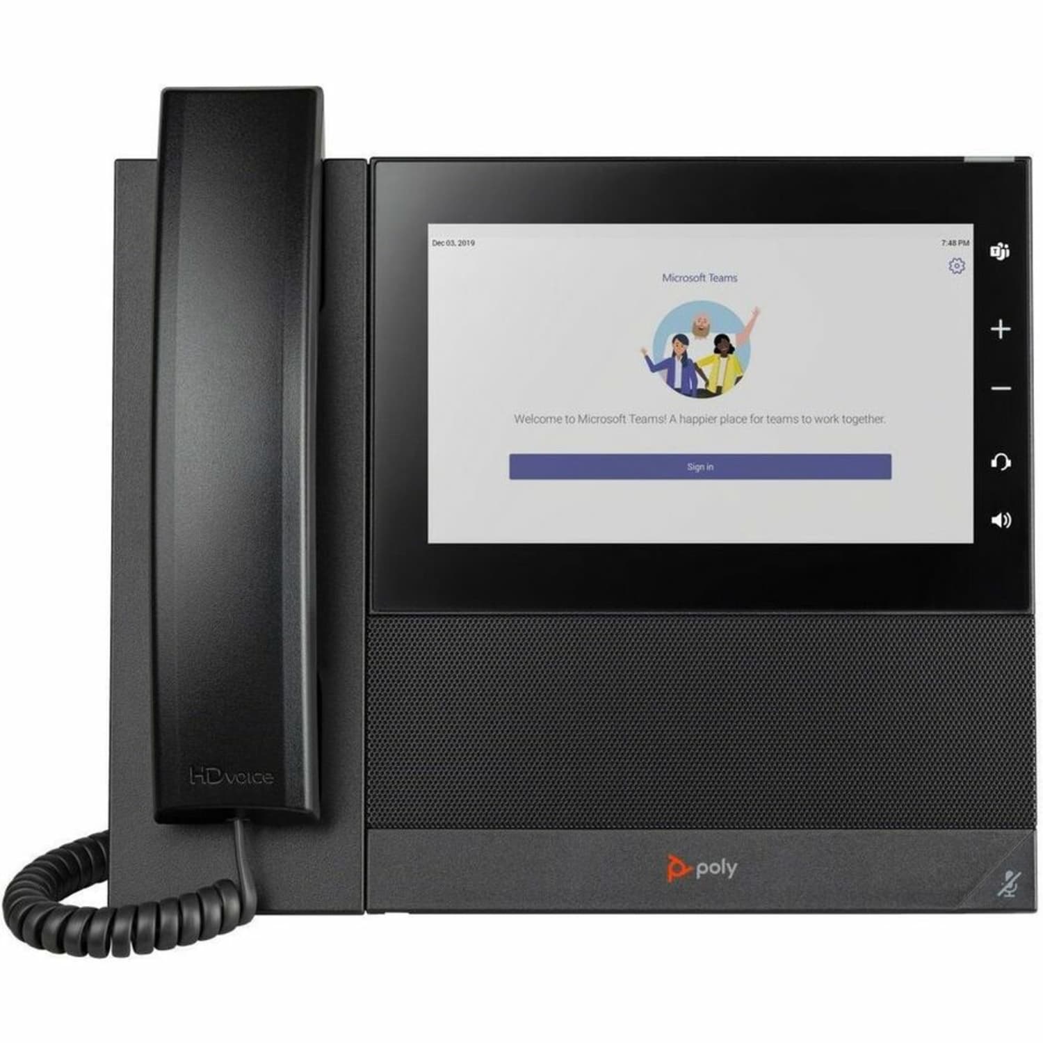 Poly CCX 600 IP Phone - Corded - Corded/Cordless - Desktop - Black - 24x Total Line - 7in LCD - IEEE 802.11a/b/g/n - 2x Network - 82Z84AA - Image 3
