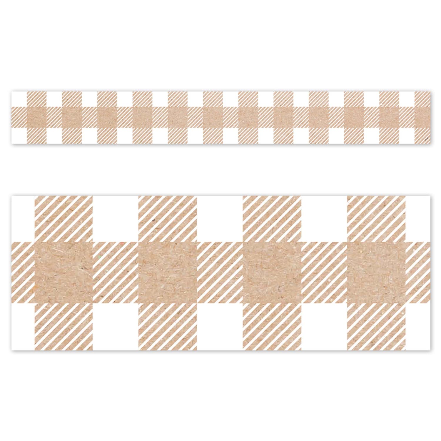 Creative Teaching Press EZ Borders, Krafty Pop Kraft Buffalo Check, 24 Borders Per Pack, Set Of 3 Packs - Image 4