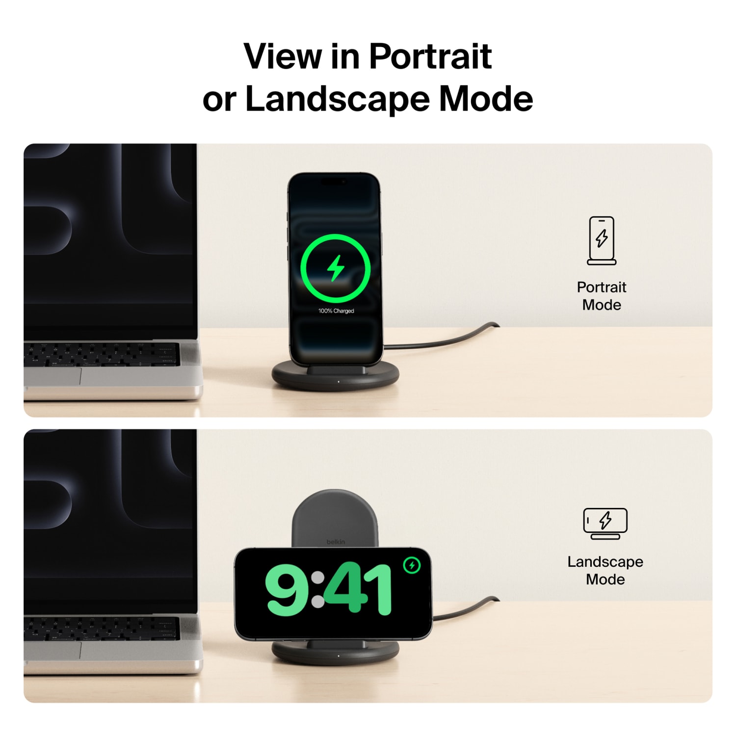 Belkin BoostCharge Wireless Charging Stand With 20W USB-C, Black, WIB006TTBK - Image 6