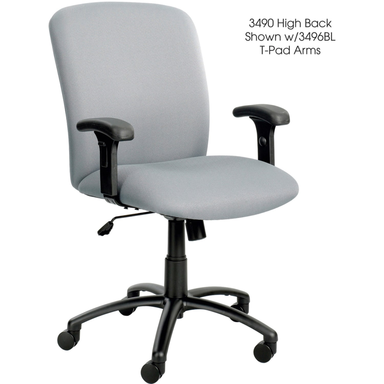 Safco Armrests For Uber High-Back Chairs, T-Shaped, Black - Image 5