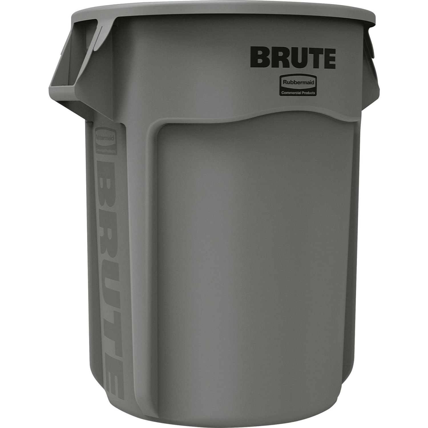 Rubbermaid Commercial Brute Vented 55-gallon Container, 55 gal Capacity, 33.2inH x 26.4in Diameter, Gray, 3 / Carton