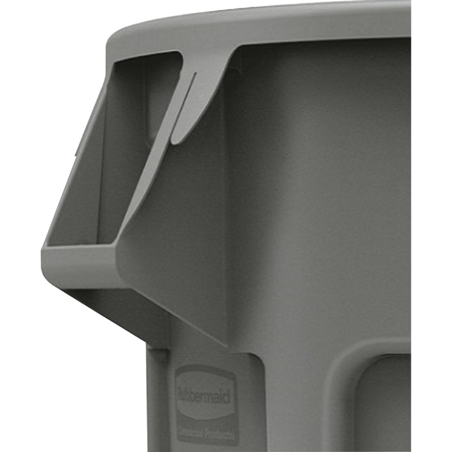 Rubbermaid Commercial Brute Vented 55-gallon Container - 55 gal Capacity - 33.2in Height x 26.4in Diameter - Gray - 3 / Carton - Image 3