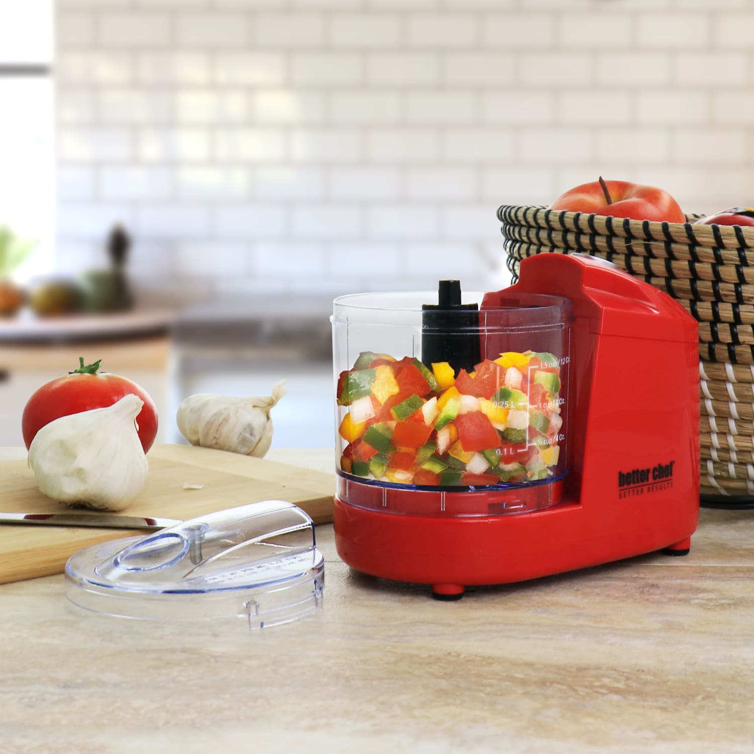 Better Chef Compact Mini Chopper, 12 Oz, Red - Image 3