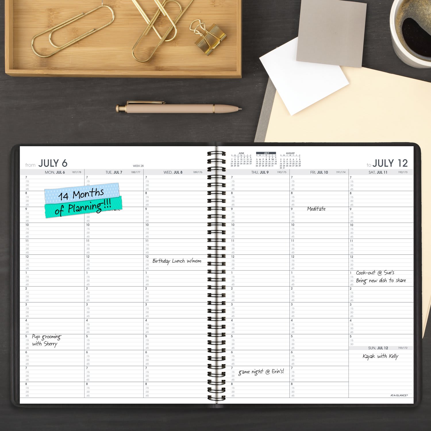 AT-A-GLANCE Academic 2026-2027 Weekly Appointment Book Planner, Black, Large, 8 1/4in x 11in - Image 3