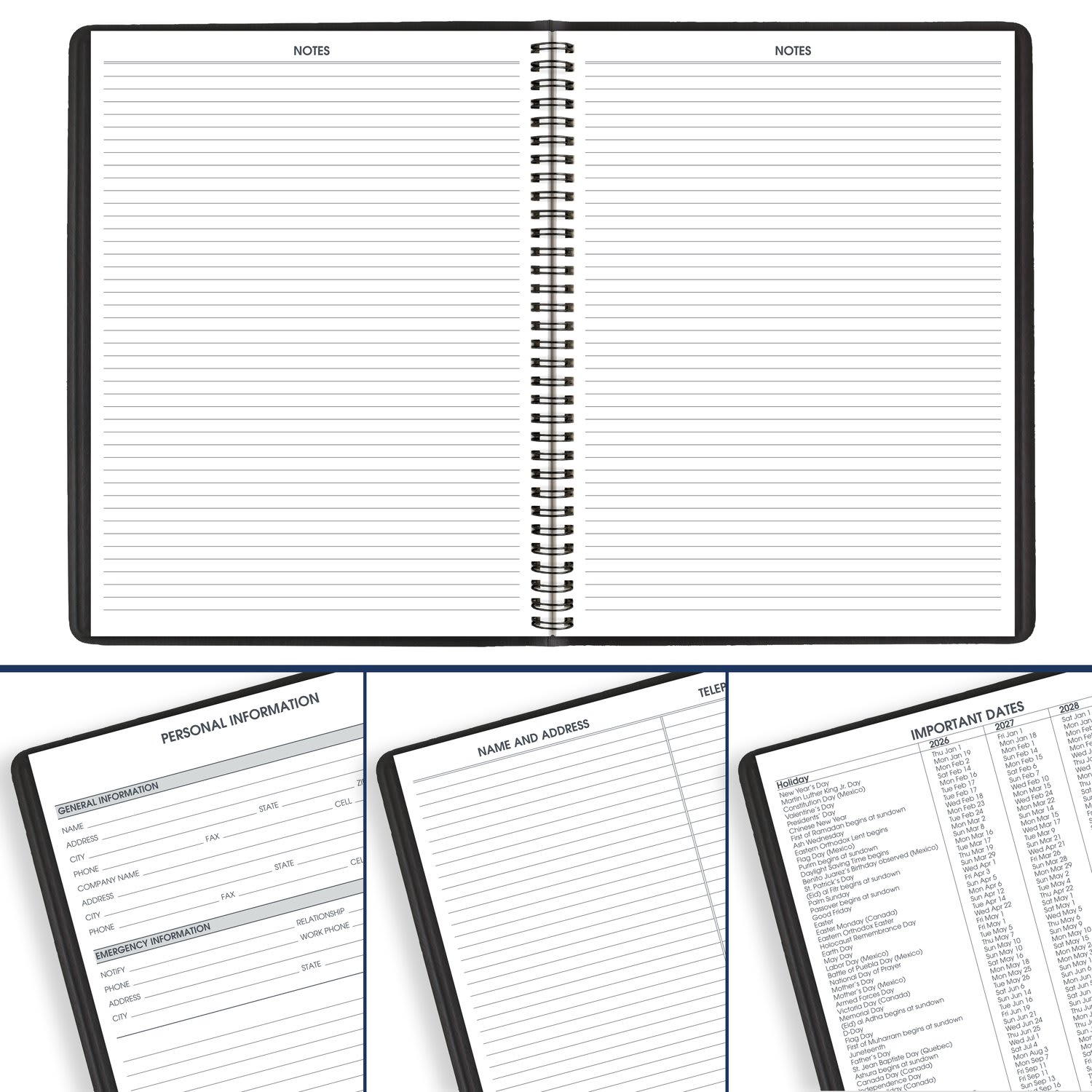 AT-A-GLANCE Academic 2026-2027 Weekly Appointment Book Planner, Black, Large, 8 1/4in x 11in - Image 6