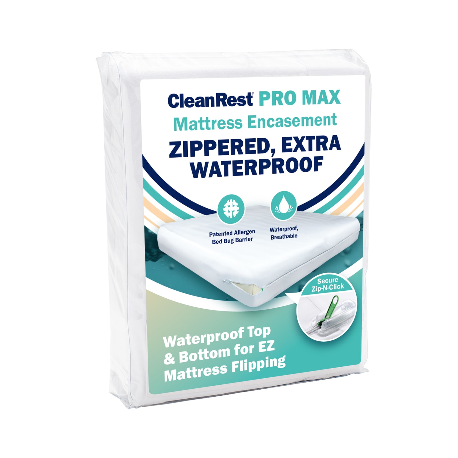 CleanRest PRO Max Mattress Encasements, Hotel King, 80inL x 72inW x 15inD, White, Case Of 3 Encasements