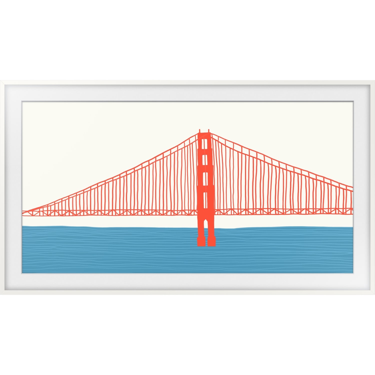 Samsung (2021) 43in The Frame Customizable Bezel - Modern White - 22.17in x 38.30in Frame Size - Rectangle - Wall Mountable - Magnetic - Plastic - Modern White - Image 3