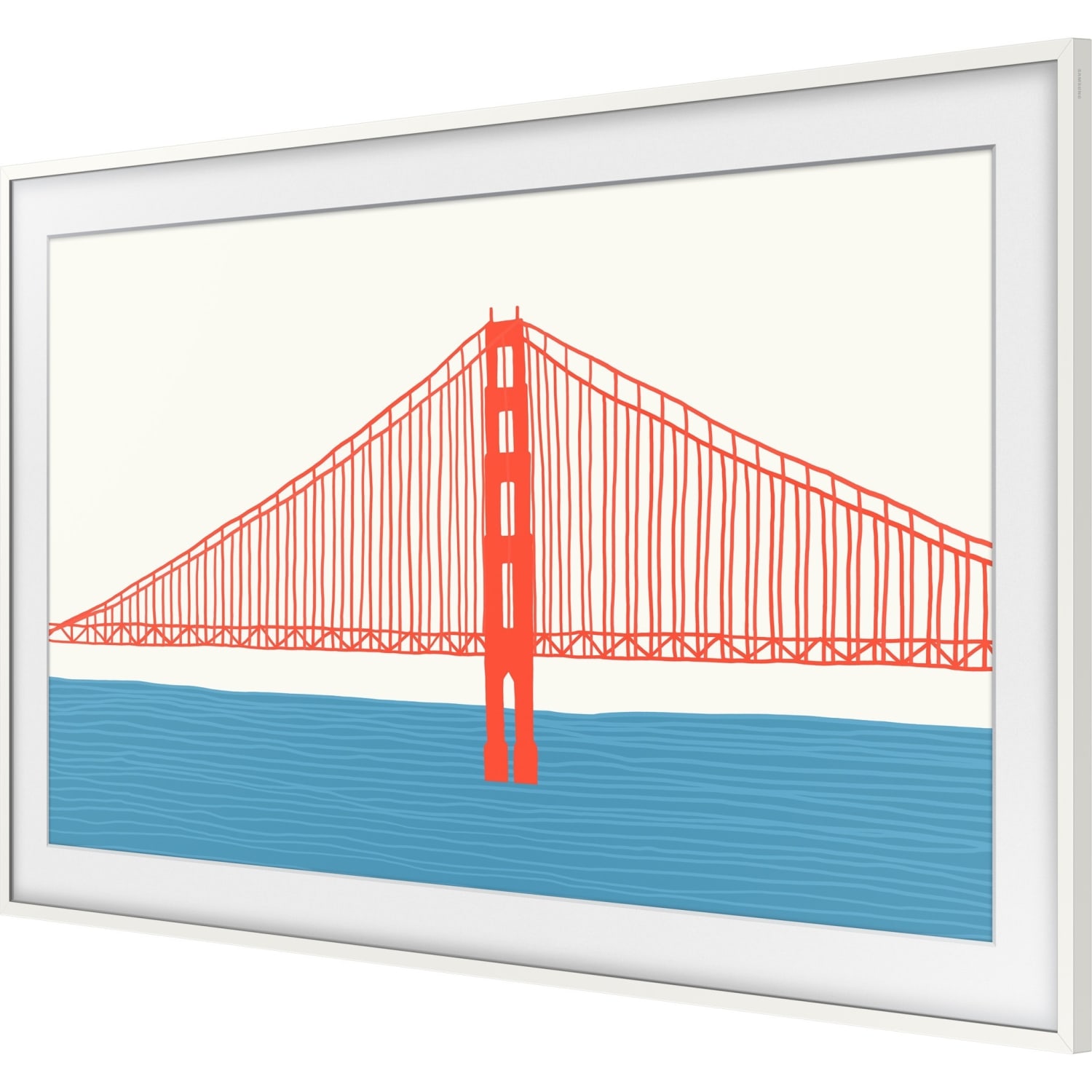 Samsung (2021) 43in The Frame Customizable Bezel - Modern White - 22.17in x 38.30in Frame Size - Rectangle - Wall Mountable - Magnetic - Plastic - Modern White - Image 4