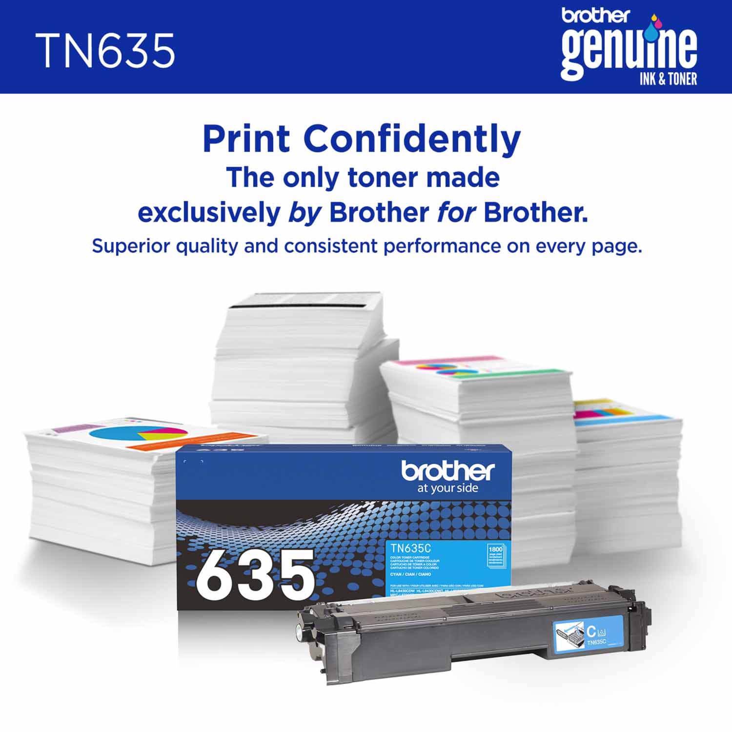 Brother TN635 Cyan Standard Yield Toner Cartridge (TN635C) - Image 5
