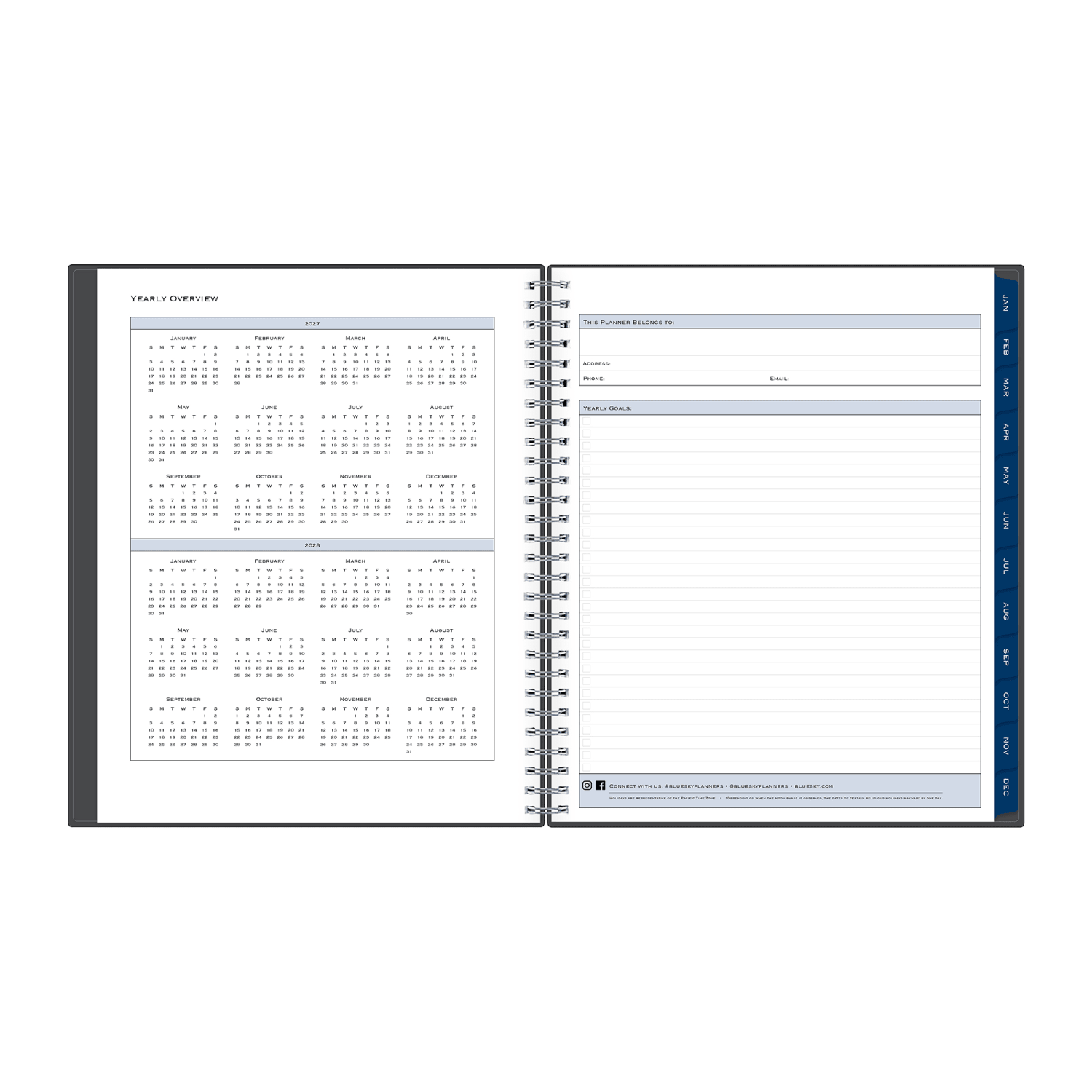 2027 Passages Charcoal Metallic Monthly Planner 8x10 - Image 4