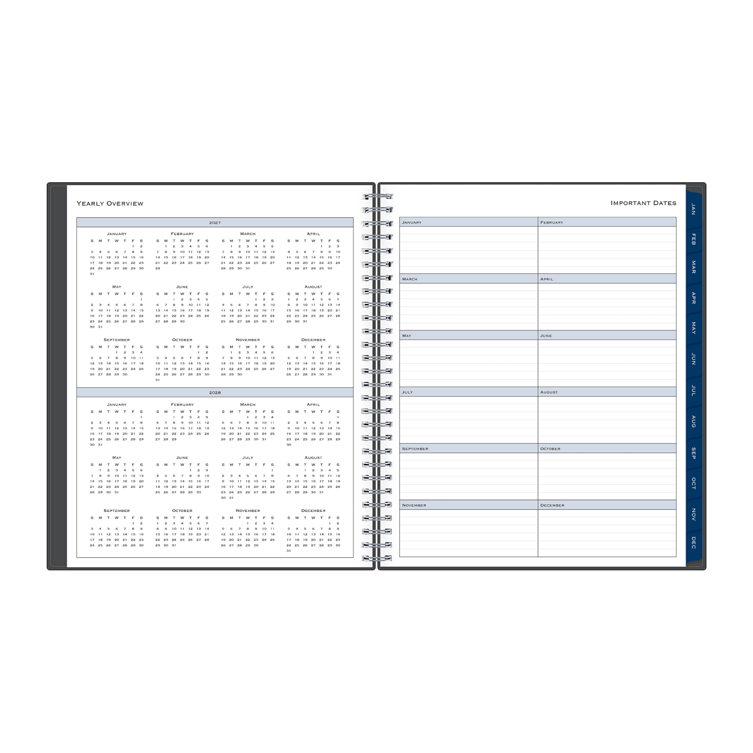 2027 Passages Charcoal Metallic Monthly Planner 8x10 - Image 5