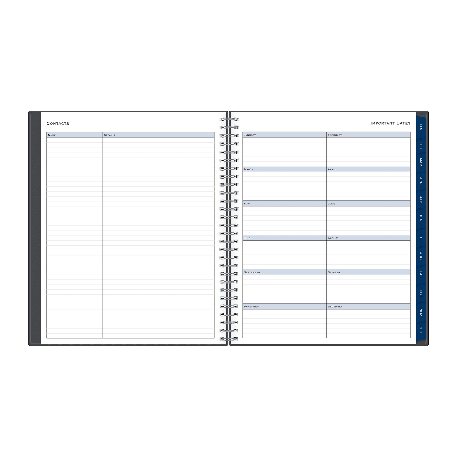 2027 Passages Charcoal Metallic Monthly Planner 8x10 - Image 6