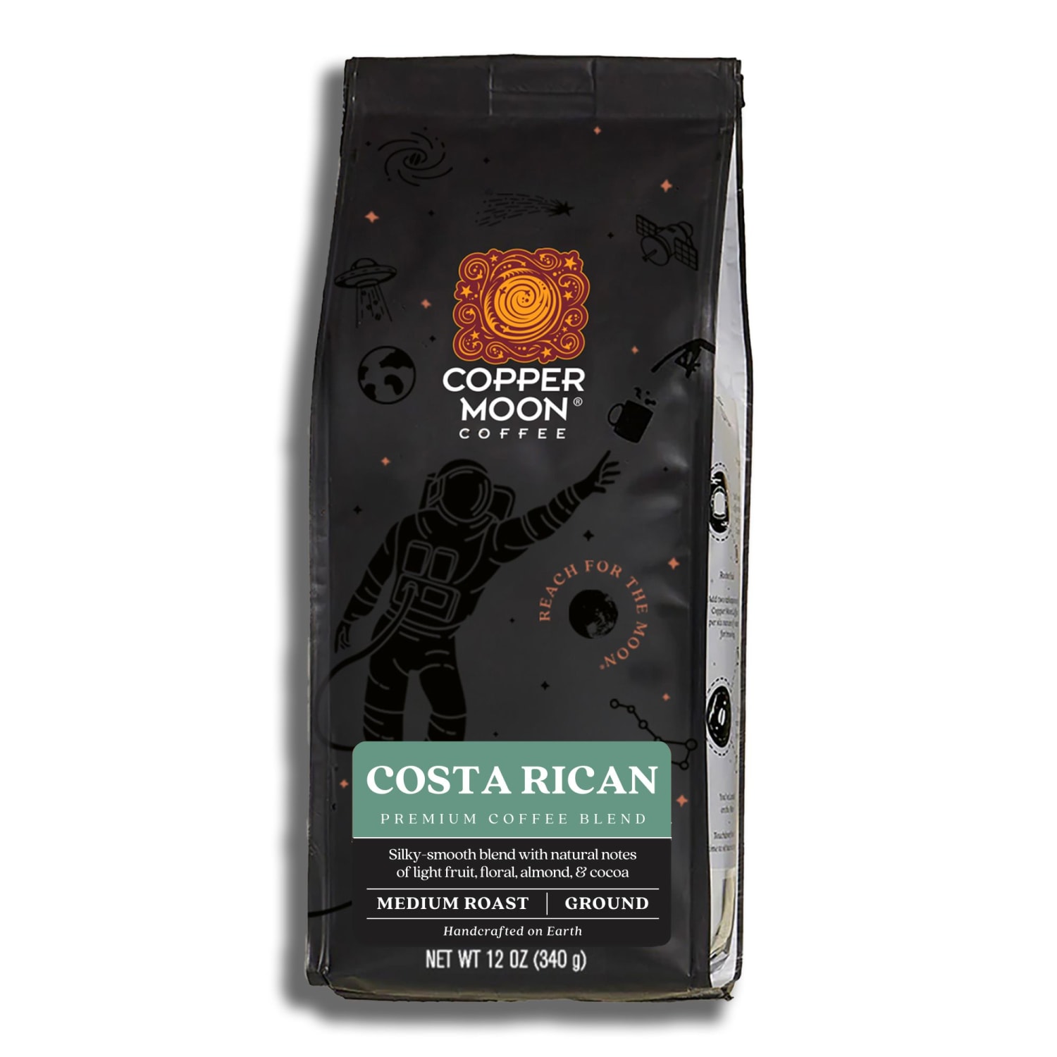 Copper Moon Coffee, Ground, Medium Roast, Costa Rican Blend, 12 Oz