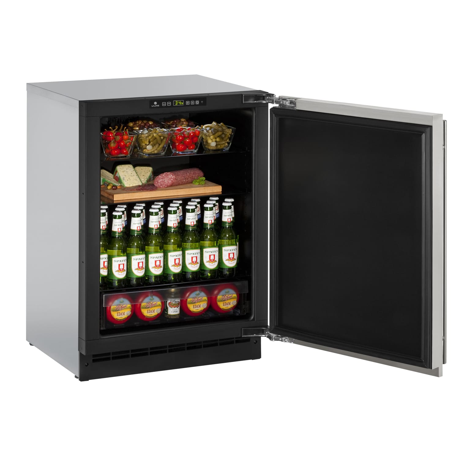 4.8 Cu Ft. Min refrigerator, Stainless Steel, Holds 114 12oz bottles or 172 12oz cans, Reversible door - Image 3