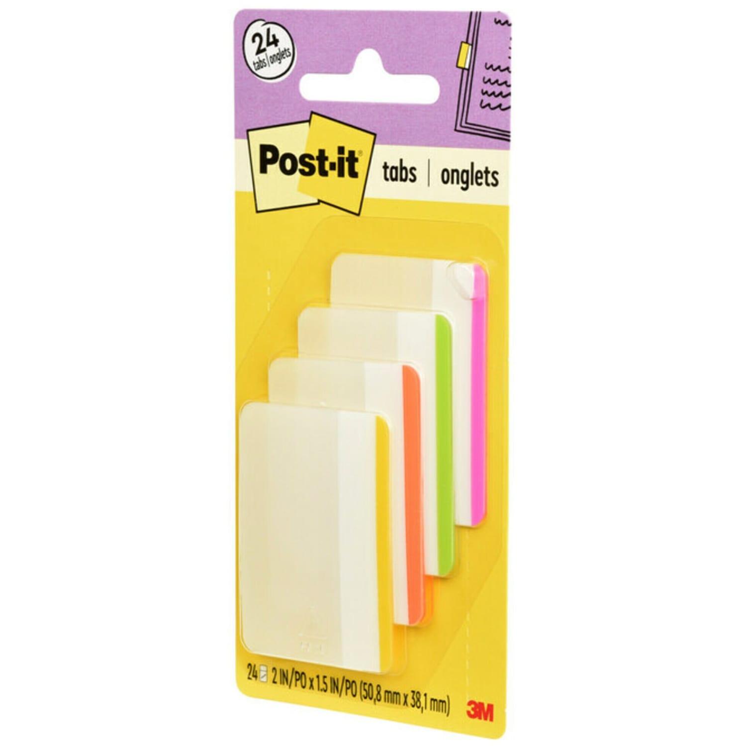Post-it Notes Durable Filing Tabs, 2in, Assorted Colors, 6 Flags Per Pad, Pack Of 4 Pads - Image 3
