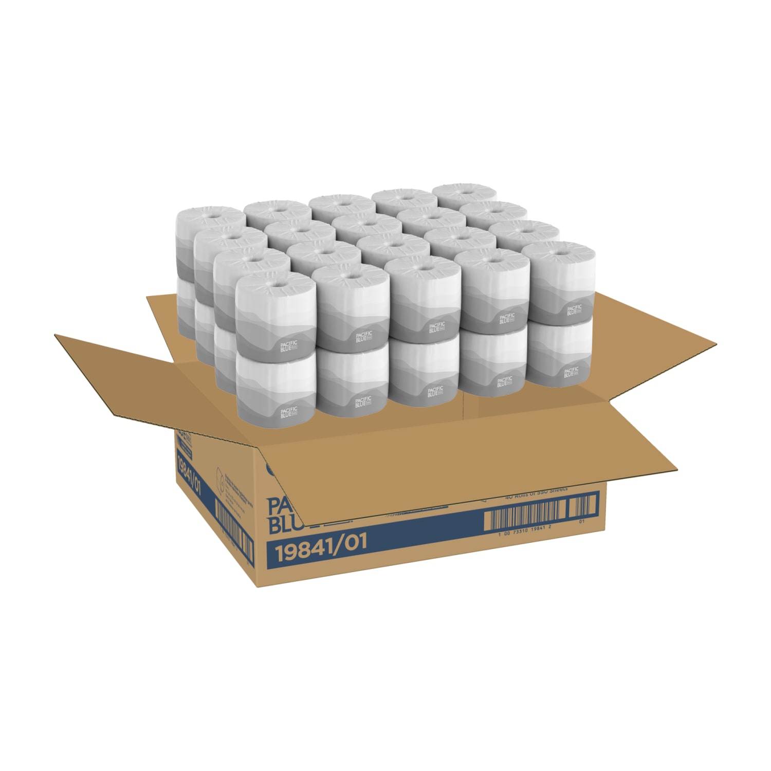 Pacific Blue by GP PRO, 1 Ply, Standard Roll Toilet Paper, 4.05x4, 20% Recycled, White, 550 Sheets, 40 Rolls per Case - Image 4