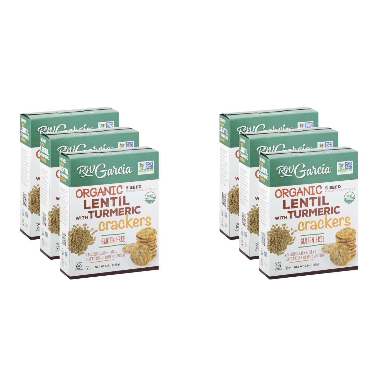 RW Garcia Organic Crackers, Lentil With Turmeric, 5.5 Oz, Total Qty 6 - Image 5
