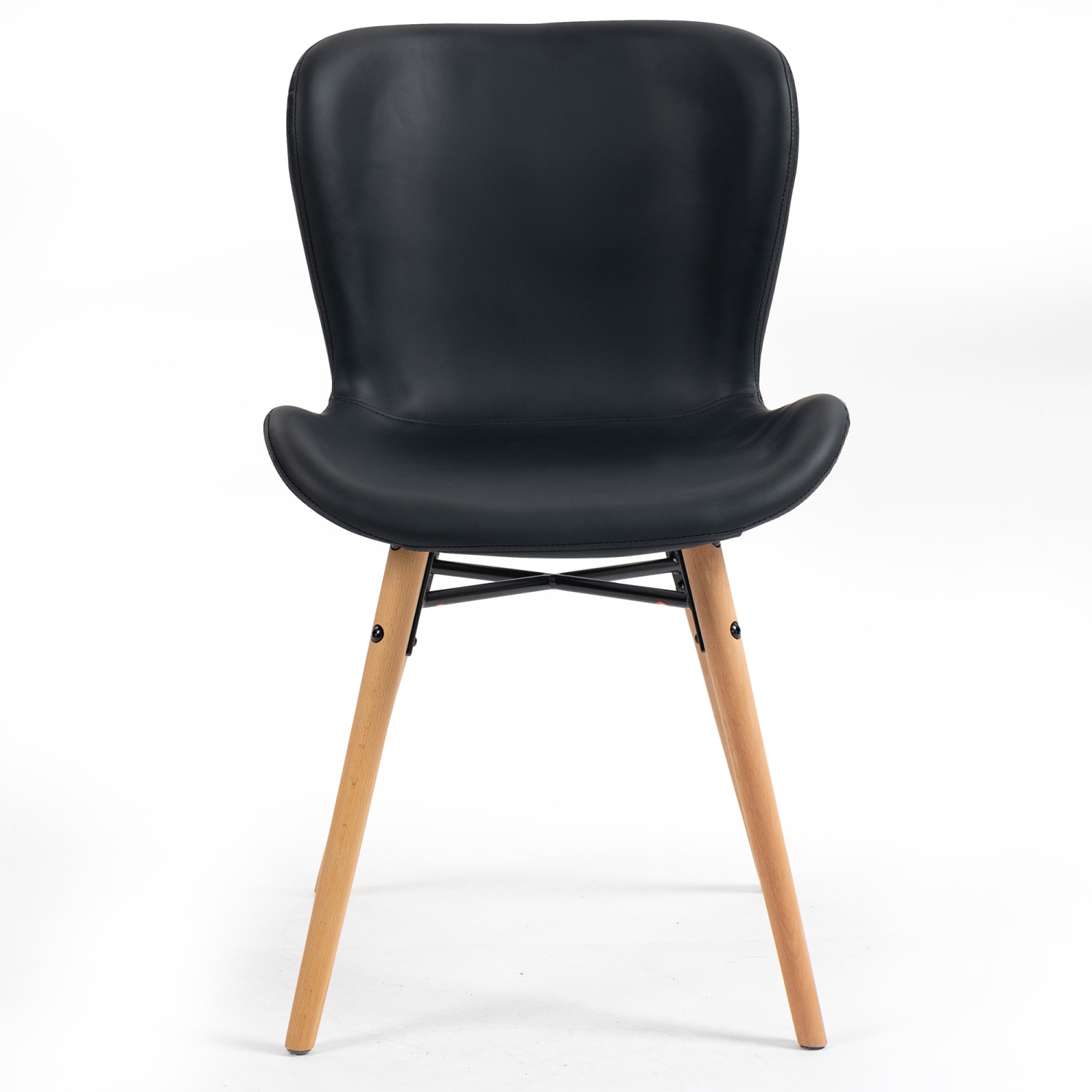 Glamour Home Banks Faux Leather Dining Accent Chairs, Black/Natural, Set Of 2 Chairs - Image 6