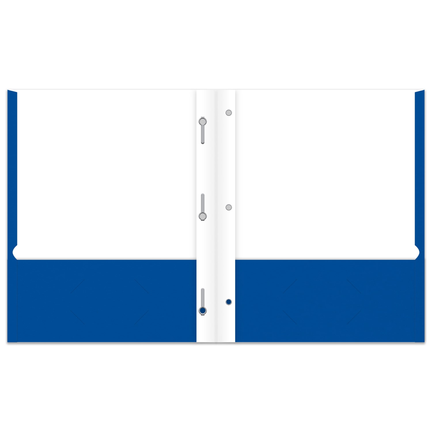Office Depot Brand 2-Pocket School-Grade Paper Folder with Prongs, Letter Size, Blue - Image 3