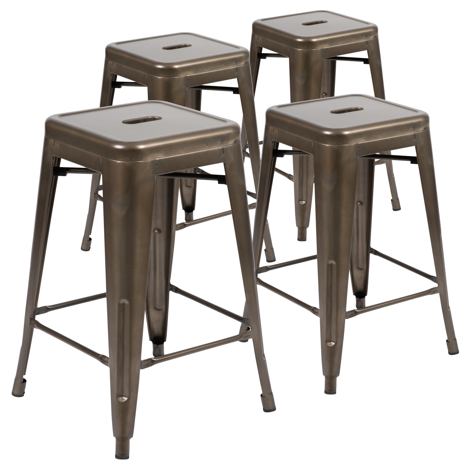 Flash Furniture 24in Metal CounterHeight Bar Stools Set Of 4 Bar Stools Gunmetal PopularChairscom Flash Furniture 24in Metal Counter Height Bar Stools Set Of 4 Bar Stools Gunmetal PopularChairscom