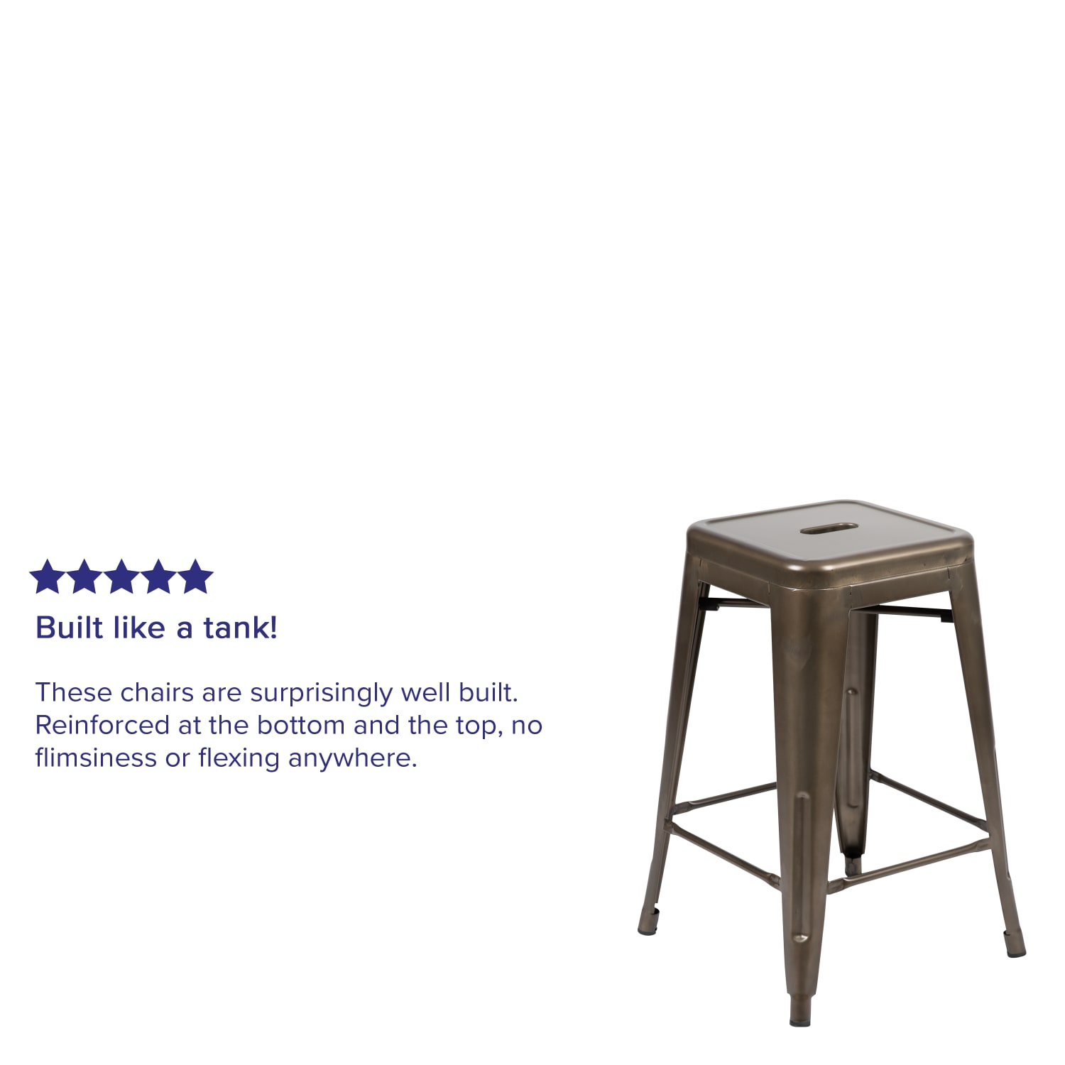 Flash Furniture 24in Metal Counter Height Bar Stools Set Of 4 Bar Stools Gunmetal PopularChairscom