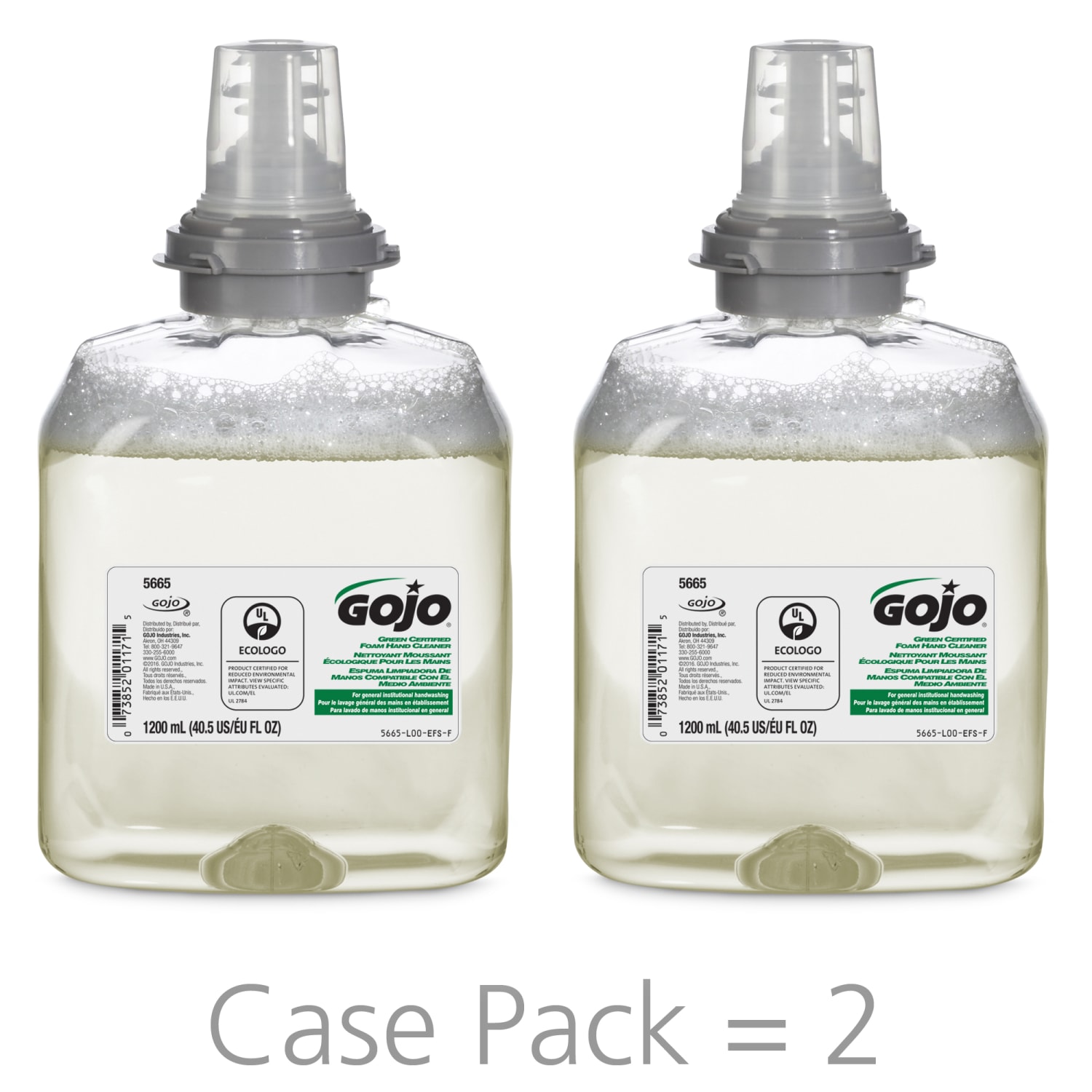 GOJO TFX 2730 Green Seal Certified Foam Hand Soap Cleaner, Unscented, 40.5 Oz Bottle - Image 3