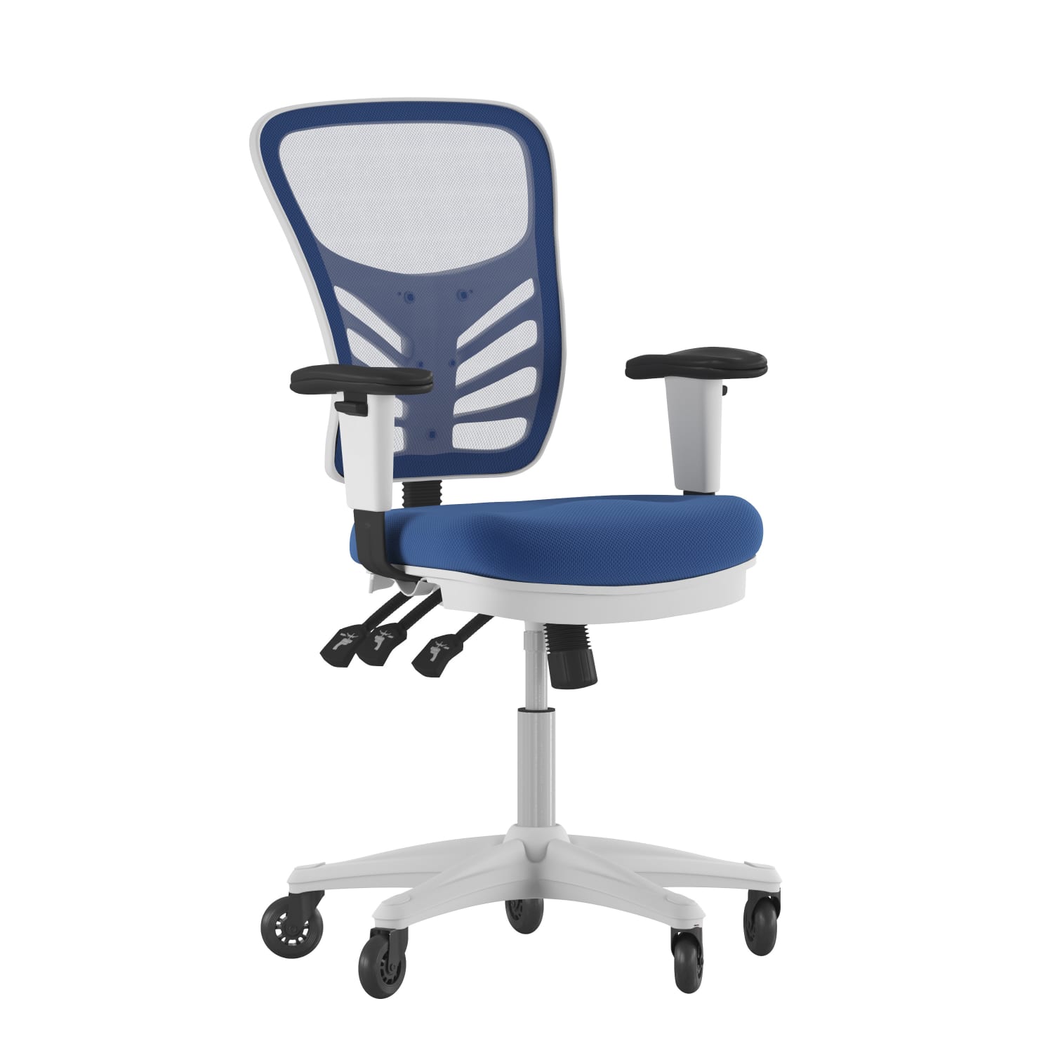Flash Furniture Nicholas Ergonomic Mesh Mid Back Multifunction Executive Swivel Office Chair BlueWhite PopularChairscom