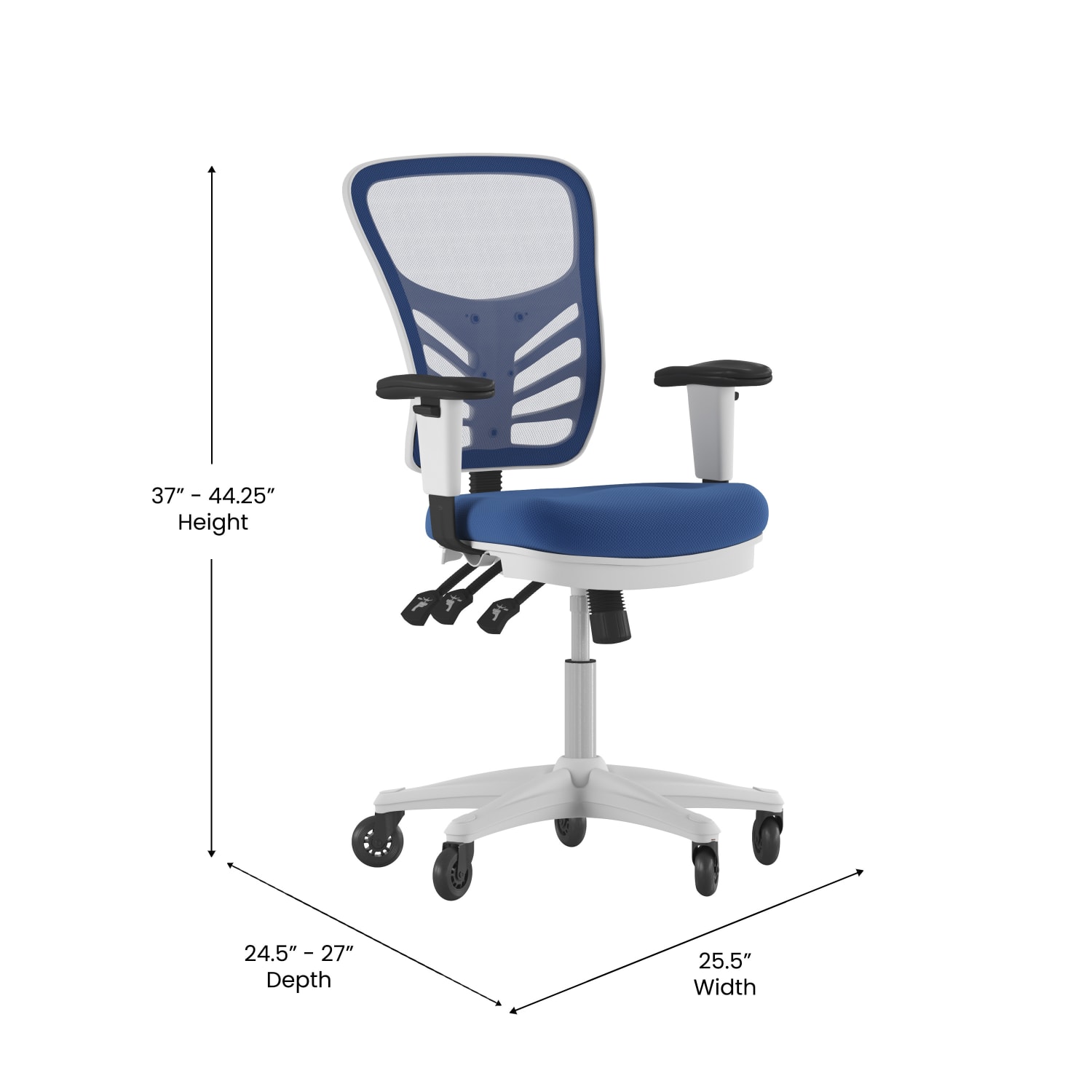 Flash Furniture Nicholas Ergonomic Mesh Mid Back Multifunction Executive Swivel Office Chair BlueWhite PopularChairscom