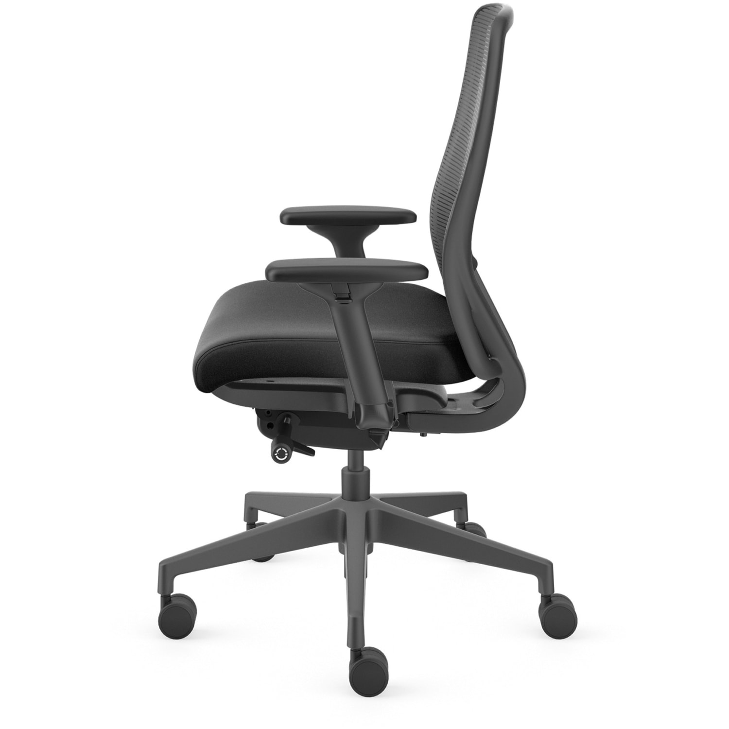 HON Nucleus Task Chair KD - Black Seat Color - Fabric Seat Material - Black Back Color - Black Frame Color - Armrest - 1 Each - Image 4